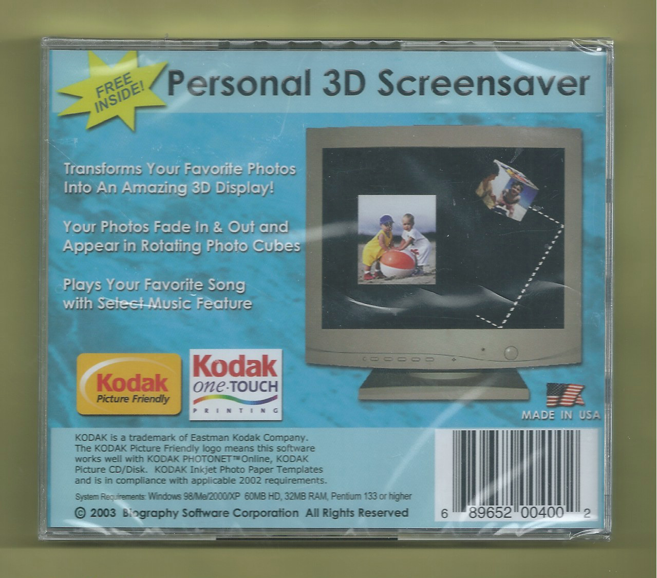 Baby Digital Photo Album w/ 3D Screen Saver PC CD For Windows Brand NEW Sealed