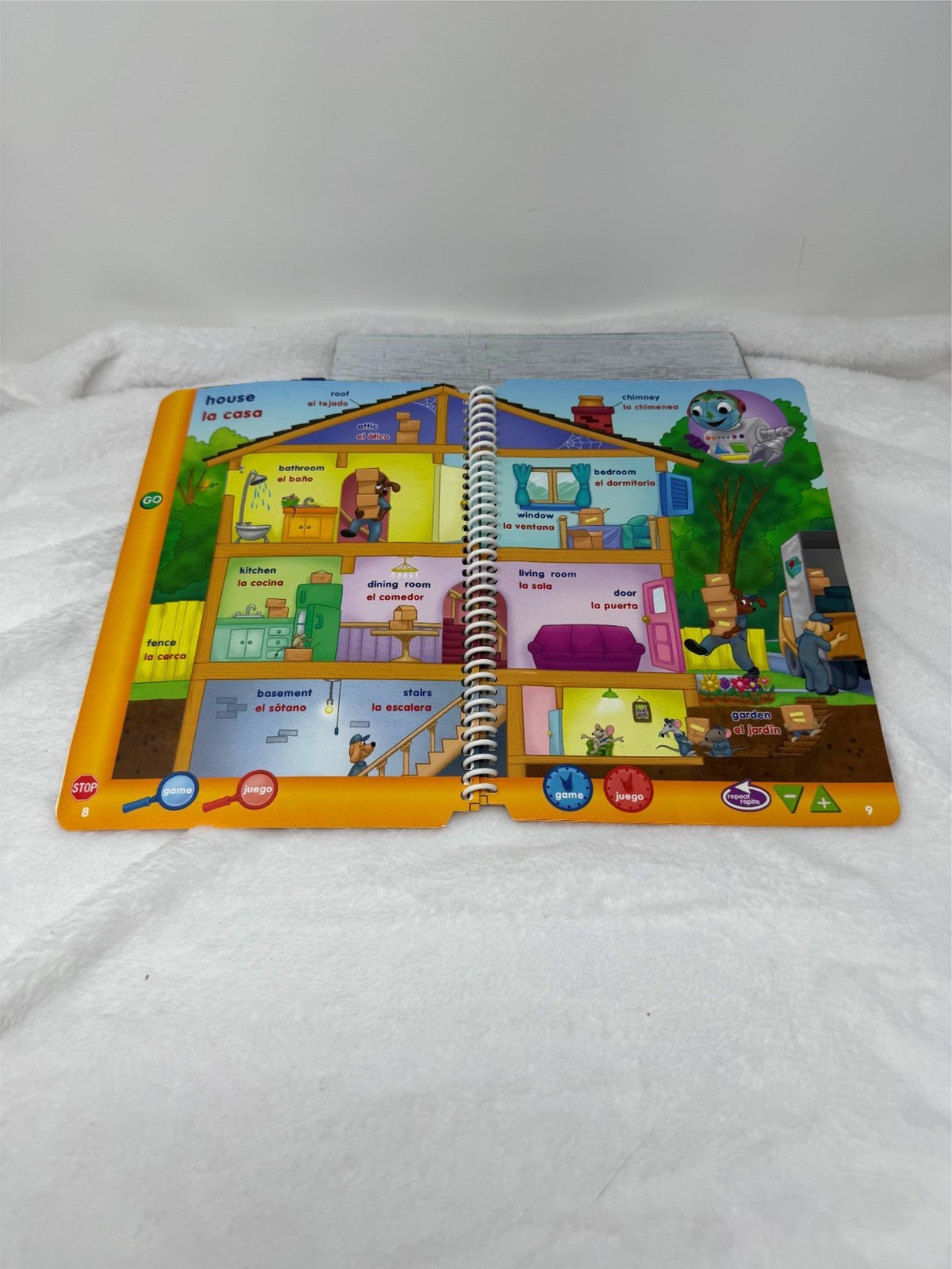 Leap Frog LeapPad Bilingual FIESTA IN THE HOUSE! Book & Cartridge