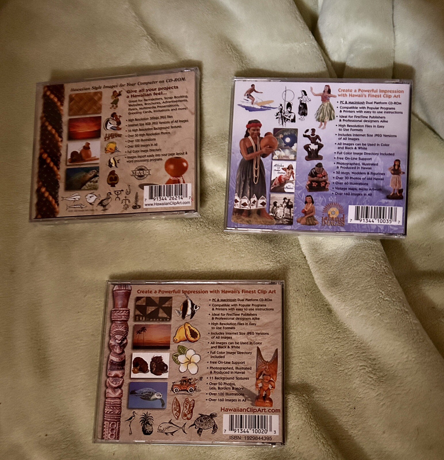3 SEALED Hawaiian Design Elements Clip-Art PC CD images pictures island clip art