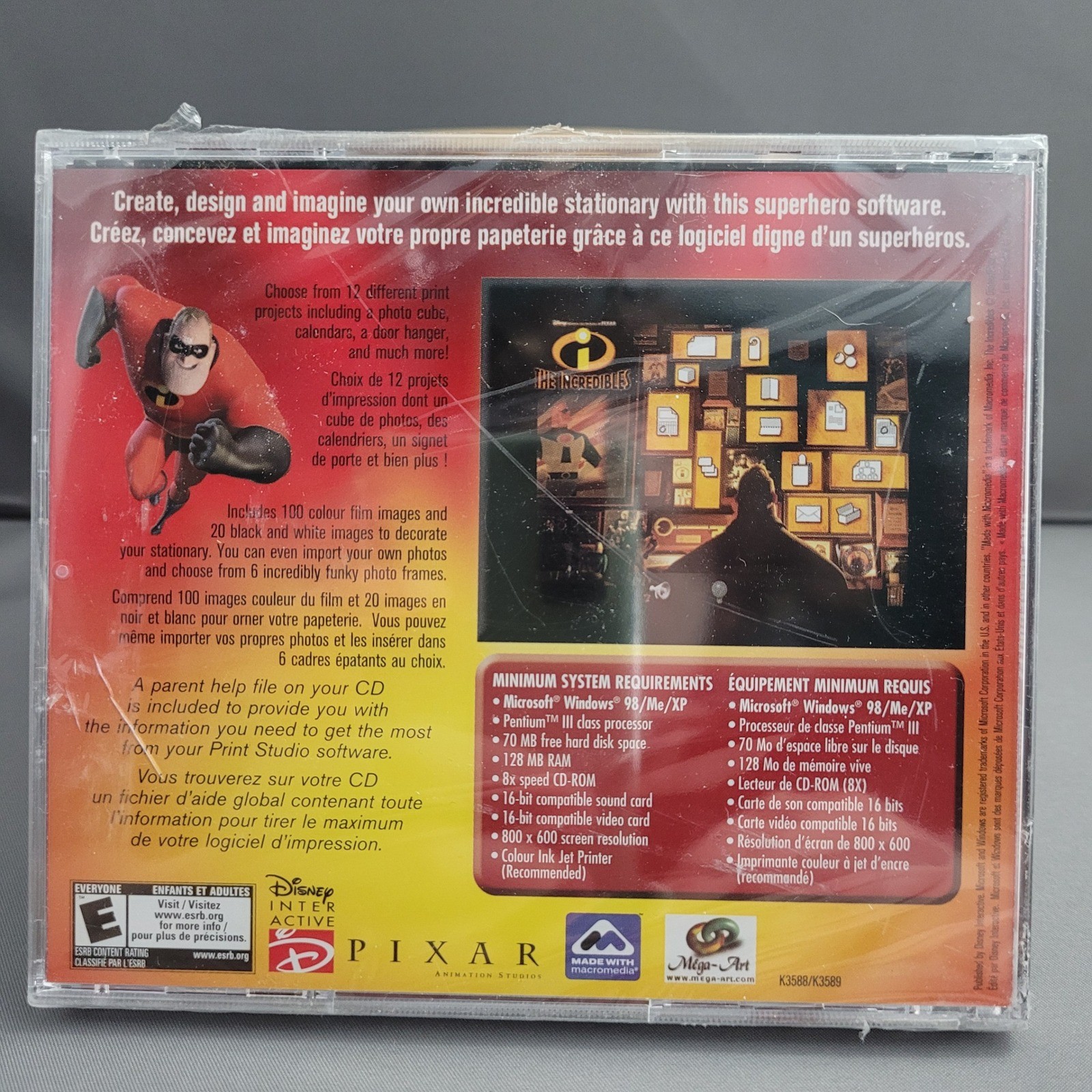 The Incredibles PC-CD ROM Print Studio Disney Pixar (PC CD-ROM, 2004) *SEALED*