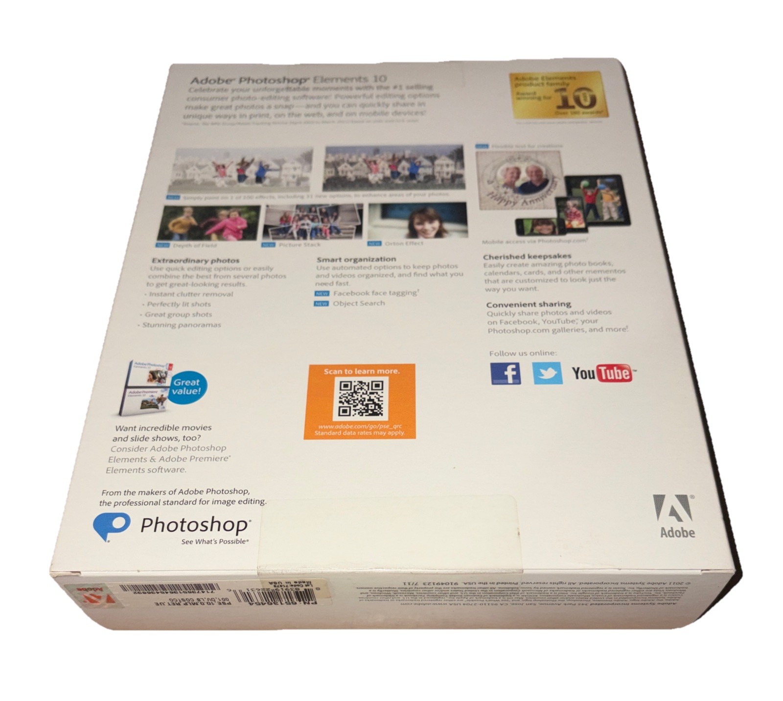 Adobe Photoshop Elements 10 for PC Mac New Sealed