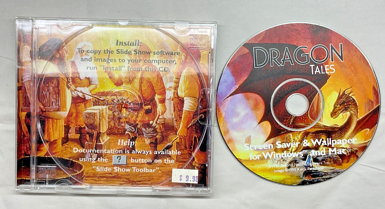 Vintage Dragon Tales Disk Keith Parkinson Screen Saver Wallpaper for PC/Mac