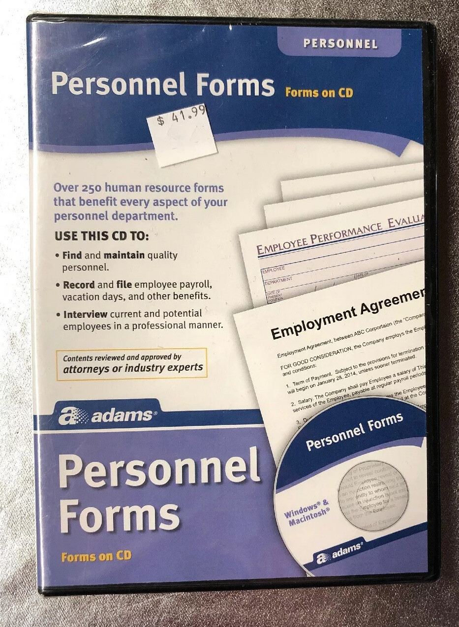 Adams Personal Forms and Employment Agreements on CD, (HR453) Made In USA