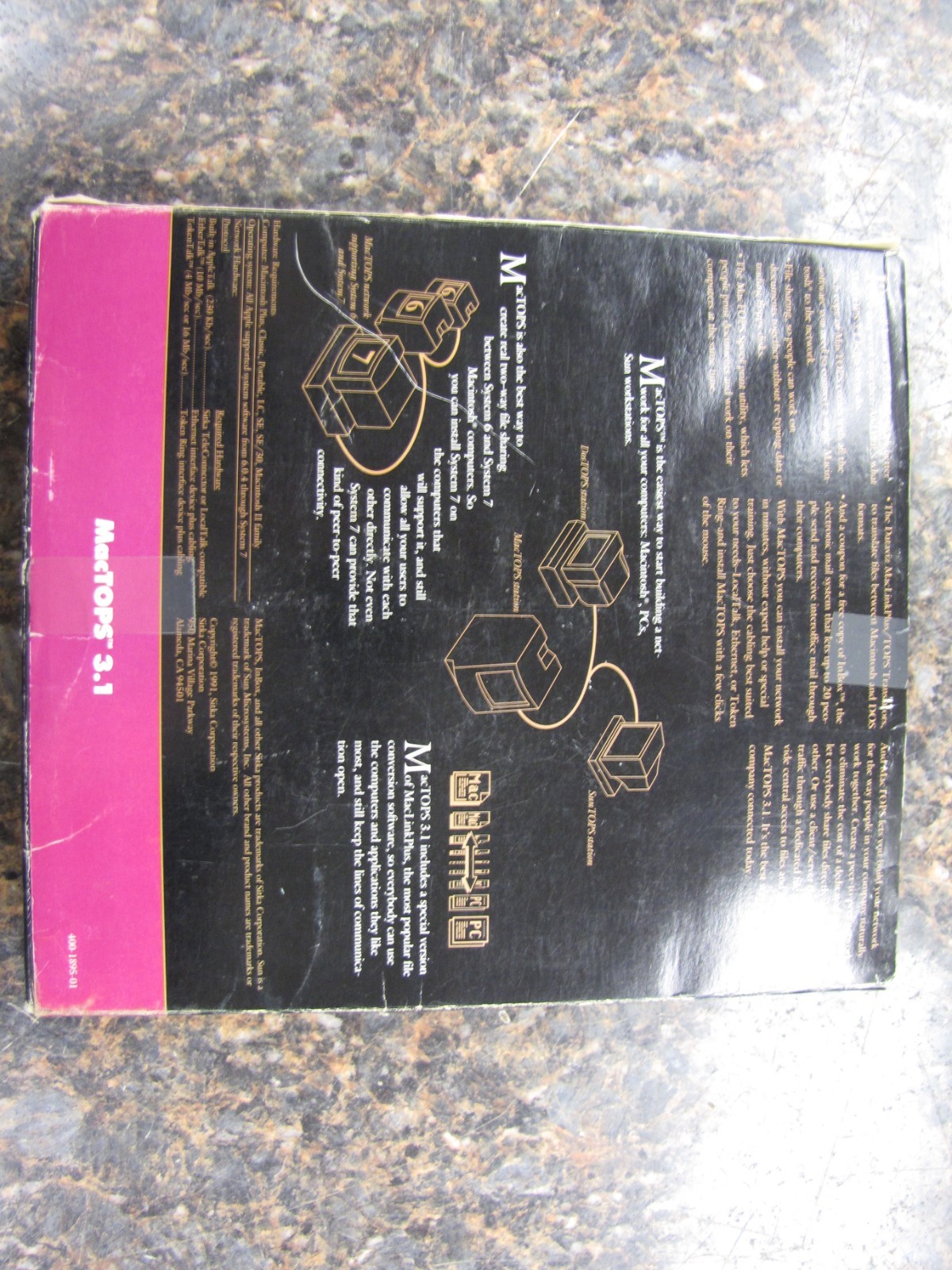 SITKA MacTOPS 3.1 Apple Macintosh: System 6 & 7 Compatible 3.5″ Disks -CIB- MQ15