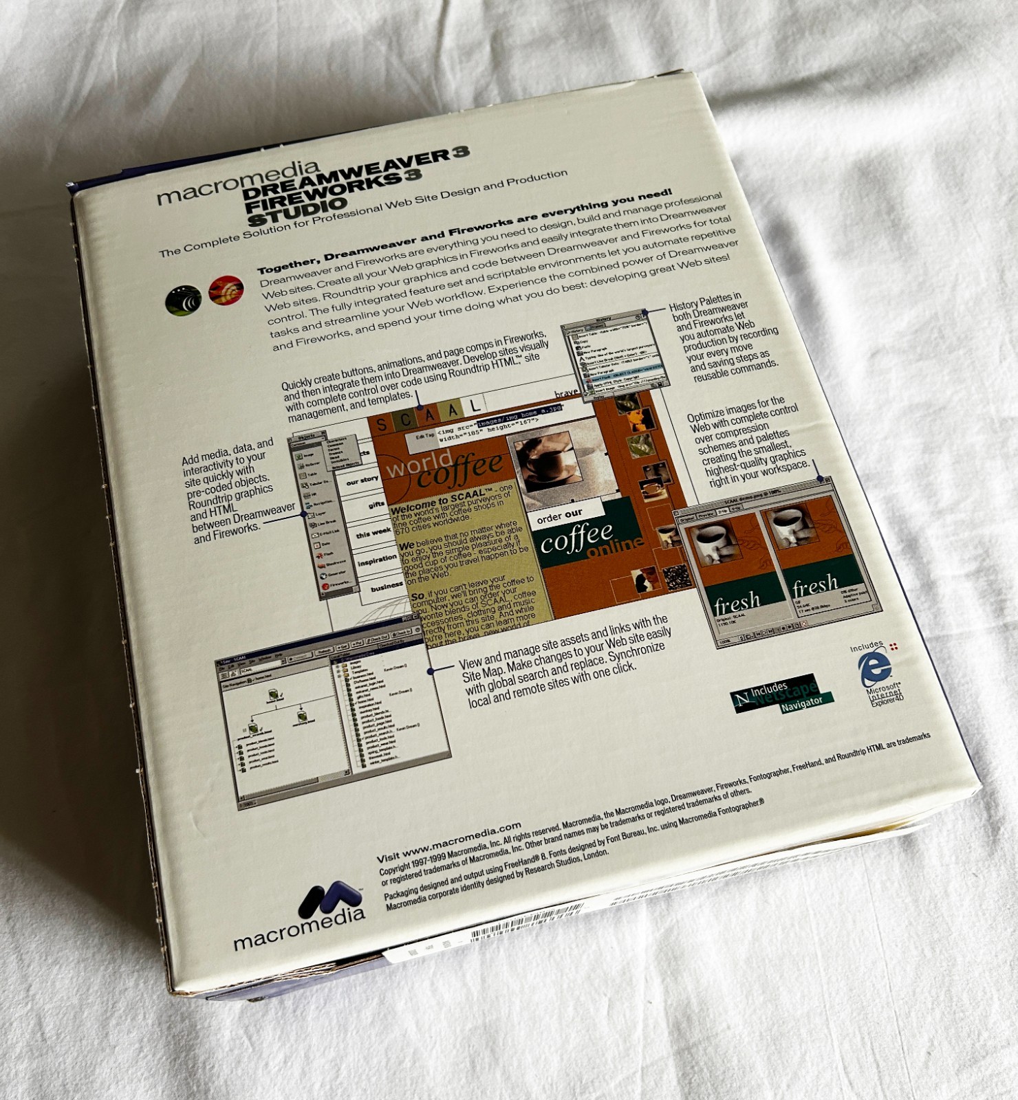 Macromedia Dreamweaver 3 Fireworks 3 Studio – complete set