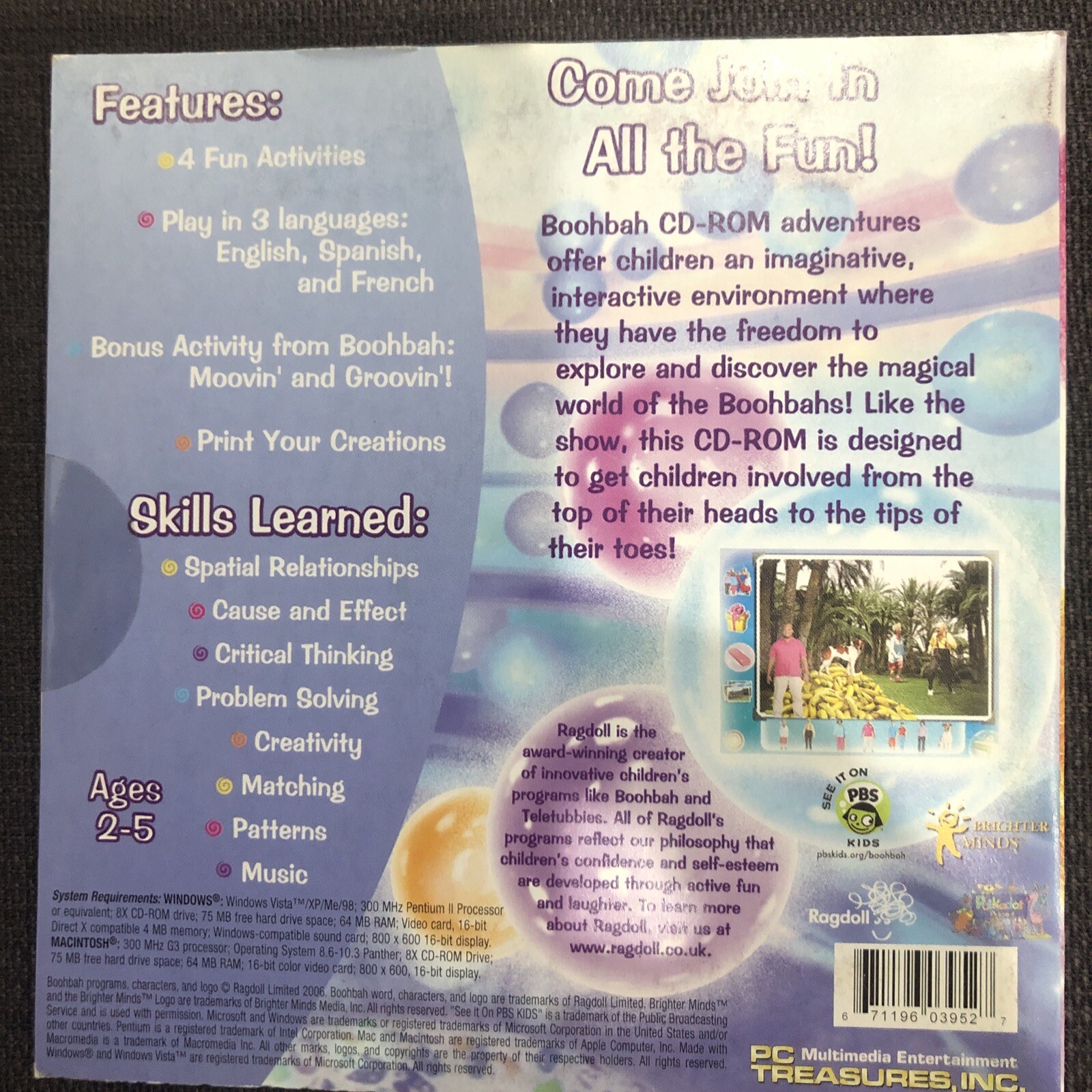 BoohBah Wiggle & Giggle (Ages 2-5) (CD, 2006) for Win/Mac -NEW PC CD in SLEEVE