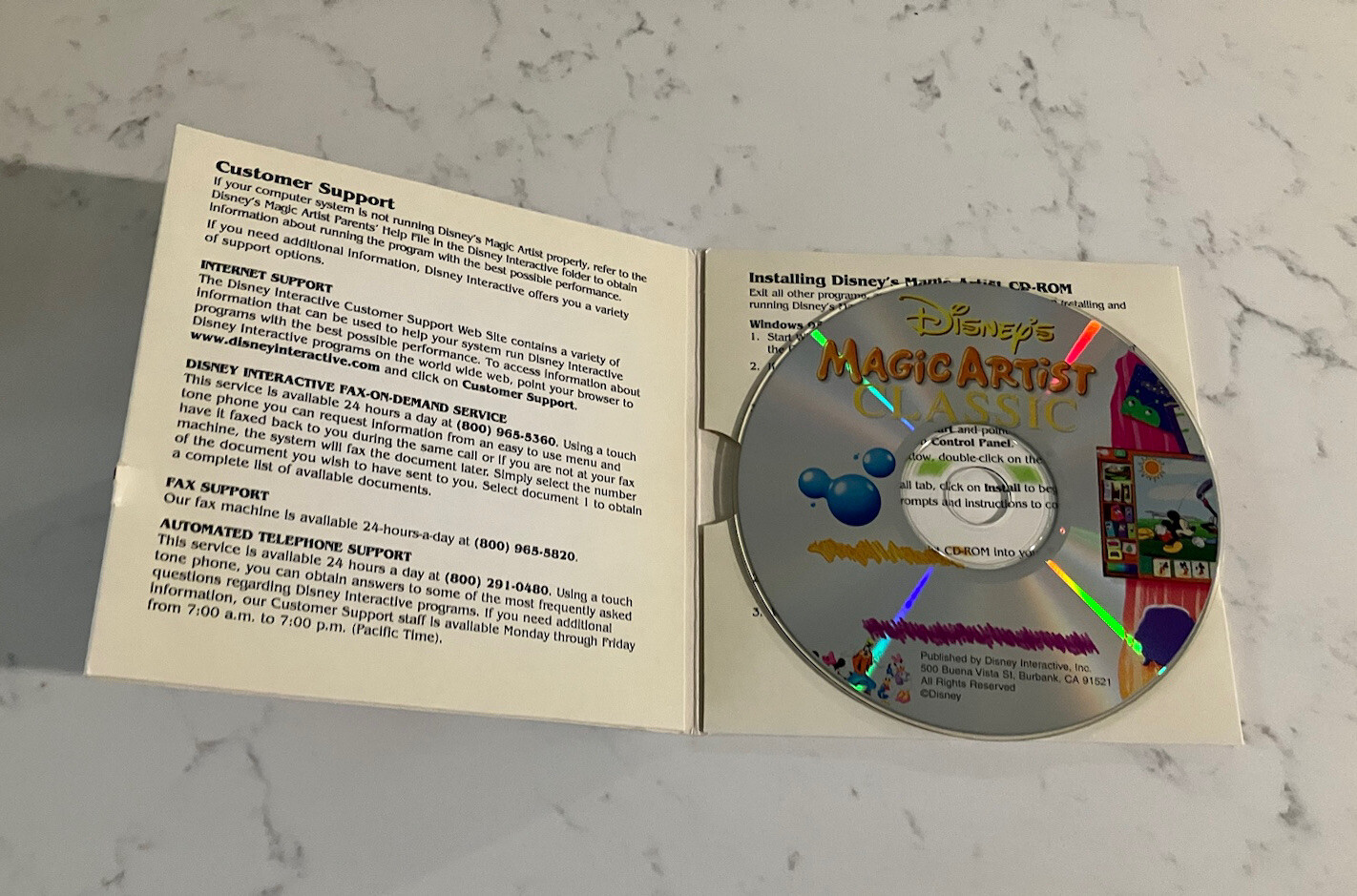 Disney’s Magic Artist Classic PC CD Rom 95 98 Macintosh Vintage