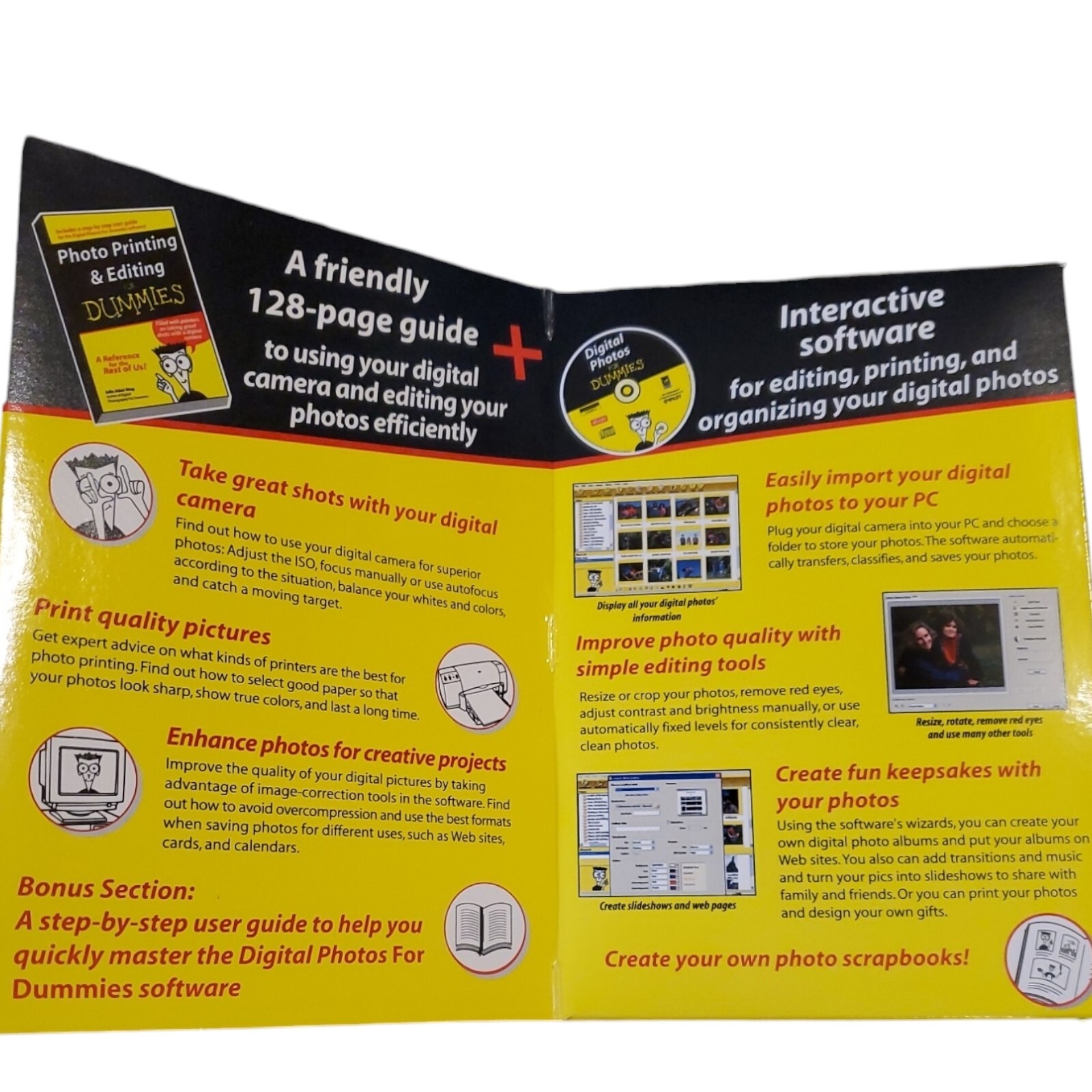DIGITAL PHOTOS FOR DUMMIES CD-ROM 128 PG REFERENCE GUIDE FACTORY SEALED NOS