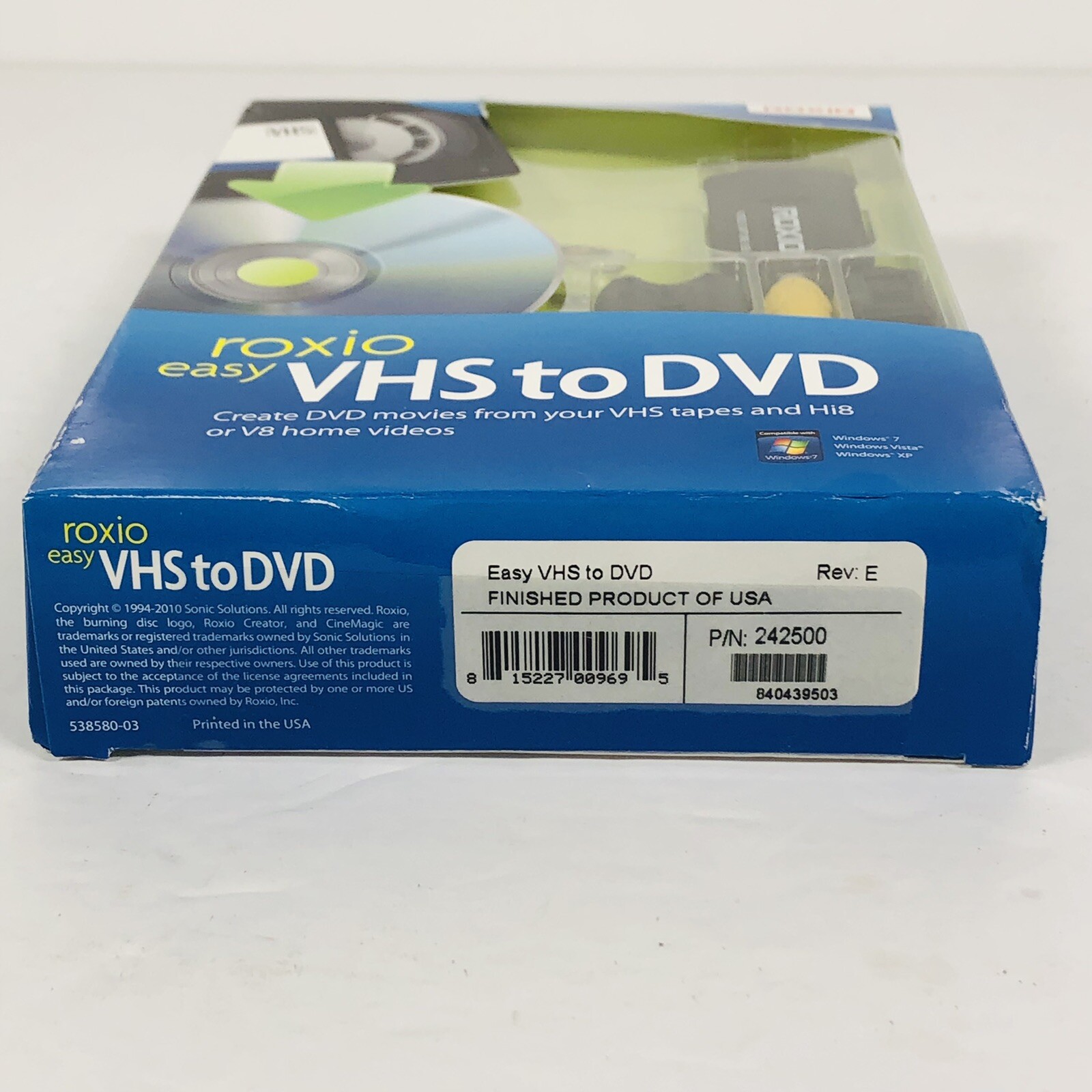 Roxio Easy VHS to DVD for Windows Create DVD Movies from VHS, Hi8 & V8 SEALED