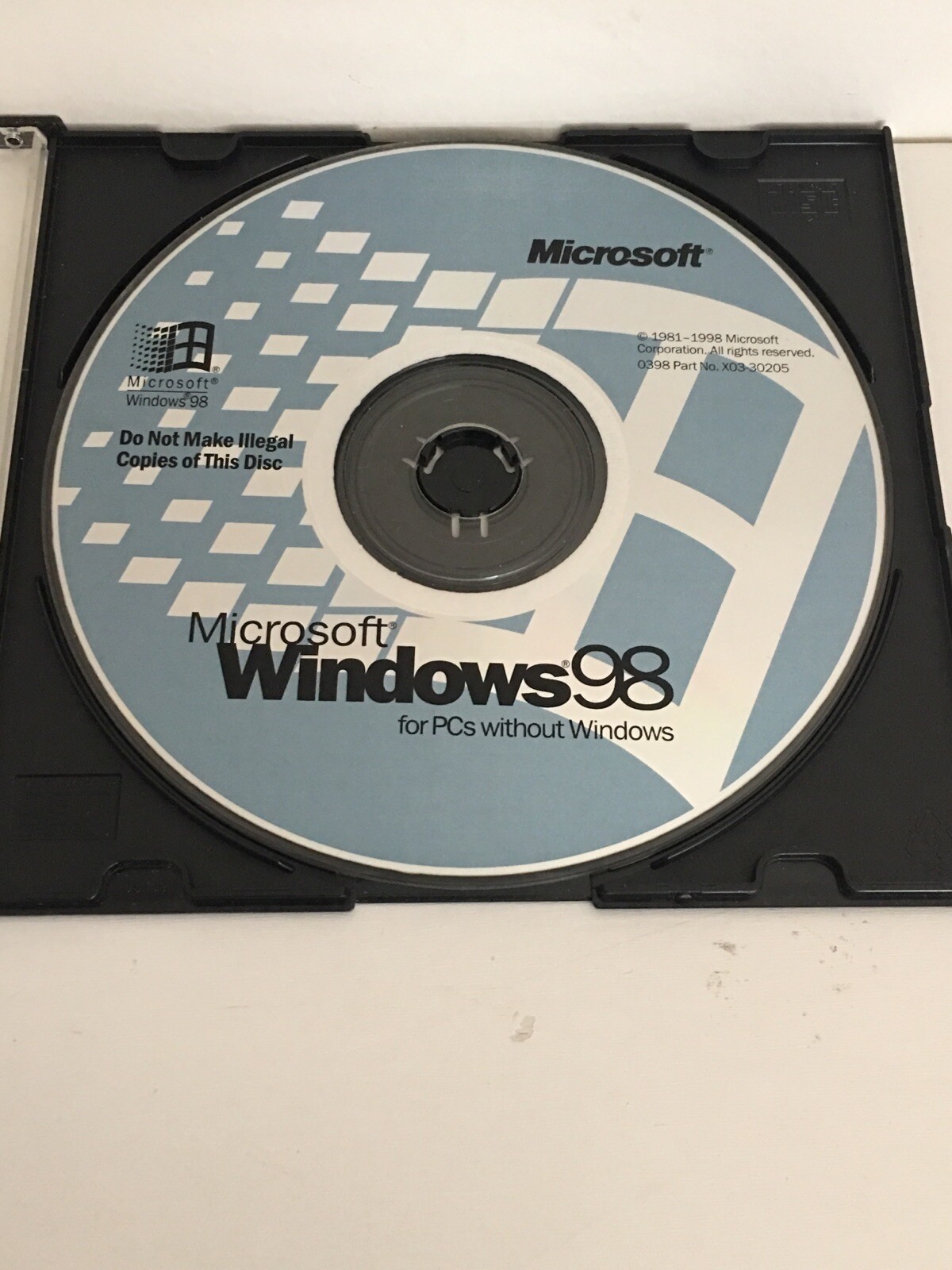 Microsoft Windows 98 for PC’s without Windows Product Code, x03-30205
