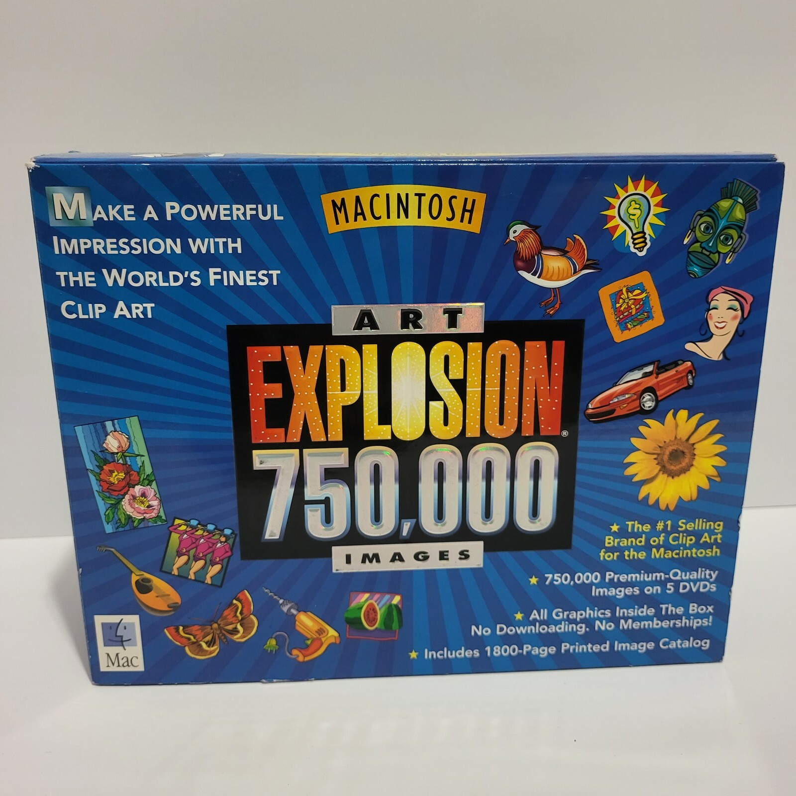 2000 Macintosh Art Explosion 750,000 Images Book Catalog and 5 Disk DVD Set
