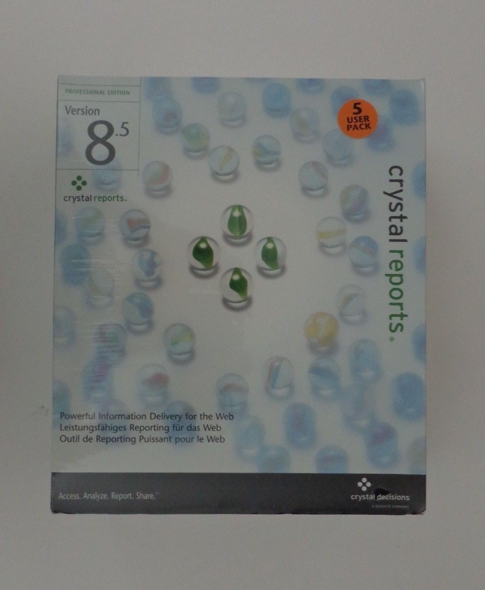 Crystal Reports 8.5 Pro (5-user) (New Factory Sealed Retail Box)