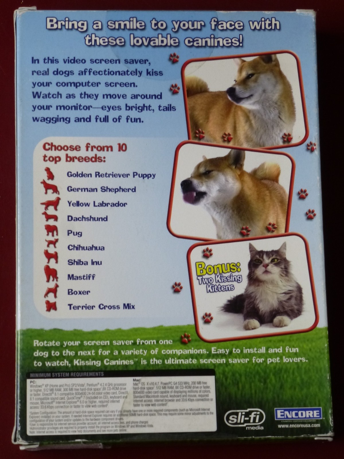 Video Game PC Kissing Canines Screen Saver NEW SEALED Box