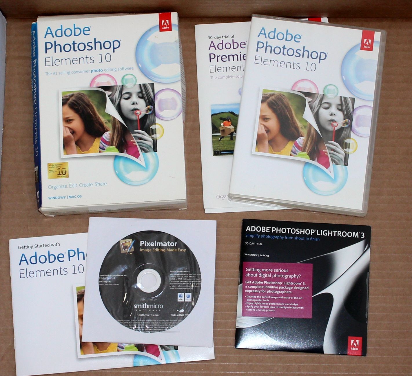 Adobe Photoshop Elements 10 for PC & Mac with Serial Number – 5 CDs Total