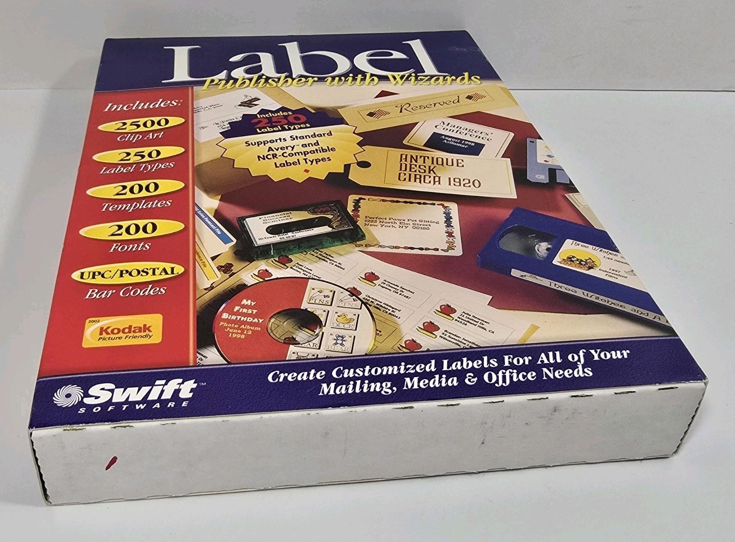COSMI Label Publisher with Wizards PC CD ROM Windows 95 or higher XP Kodak