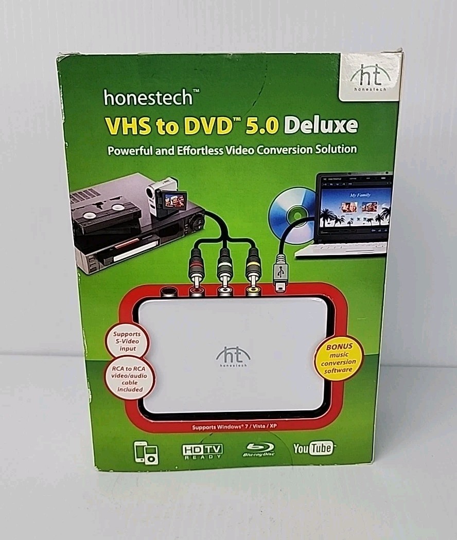 Honest Technology VHS to DVD 5.0 Deluxe Full Version for Windows New Sealed