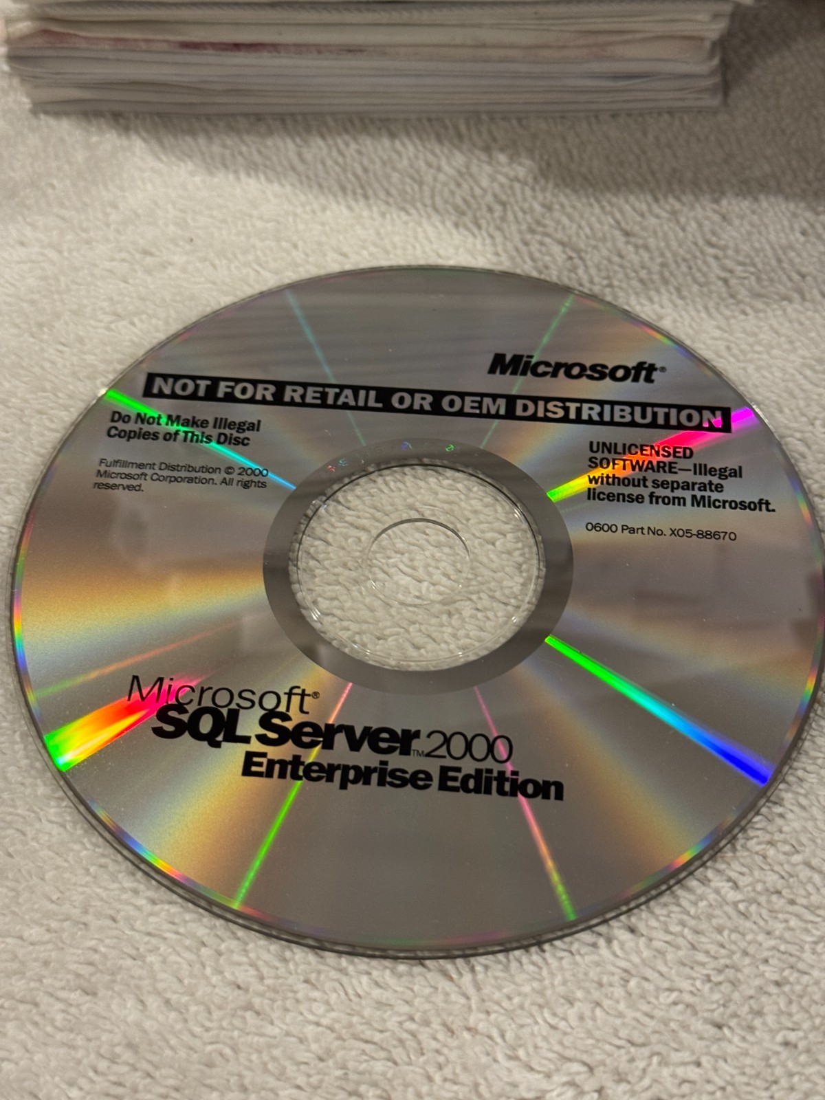Microsoft SQL Server 2000 Enterprise Edition – CD ONLY/NO SERIAL#!!!