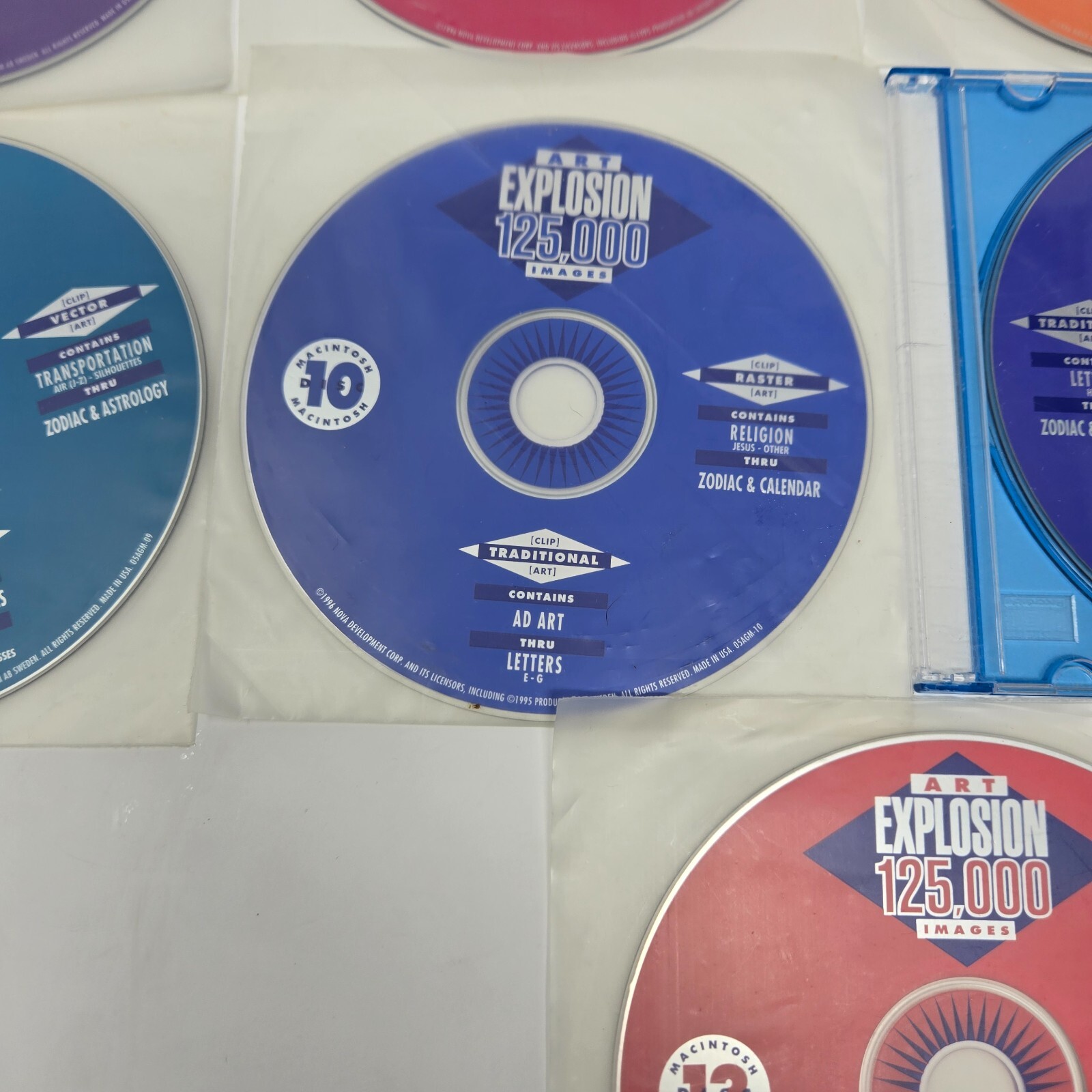 Vintage Macintosh Art Explosion 750,000 Design Software 13 CD-ROM Set 1996 Unuse