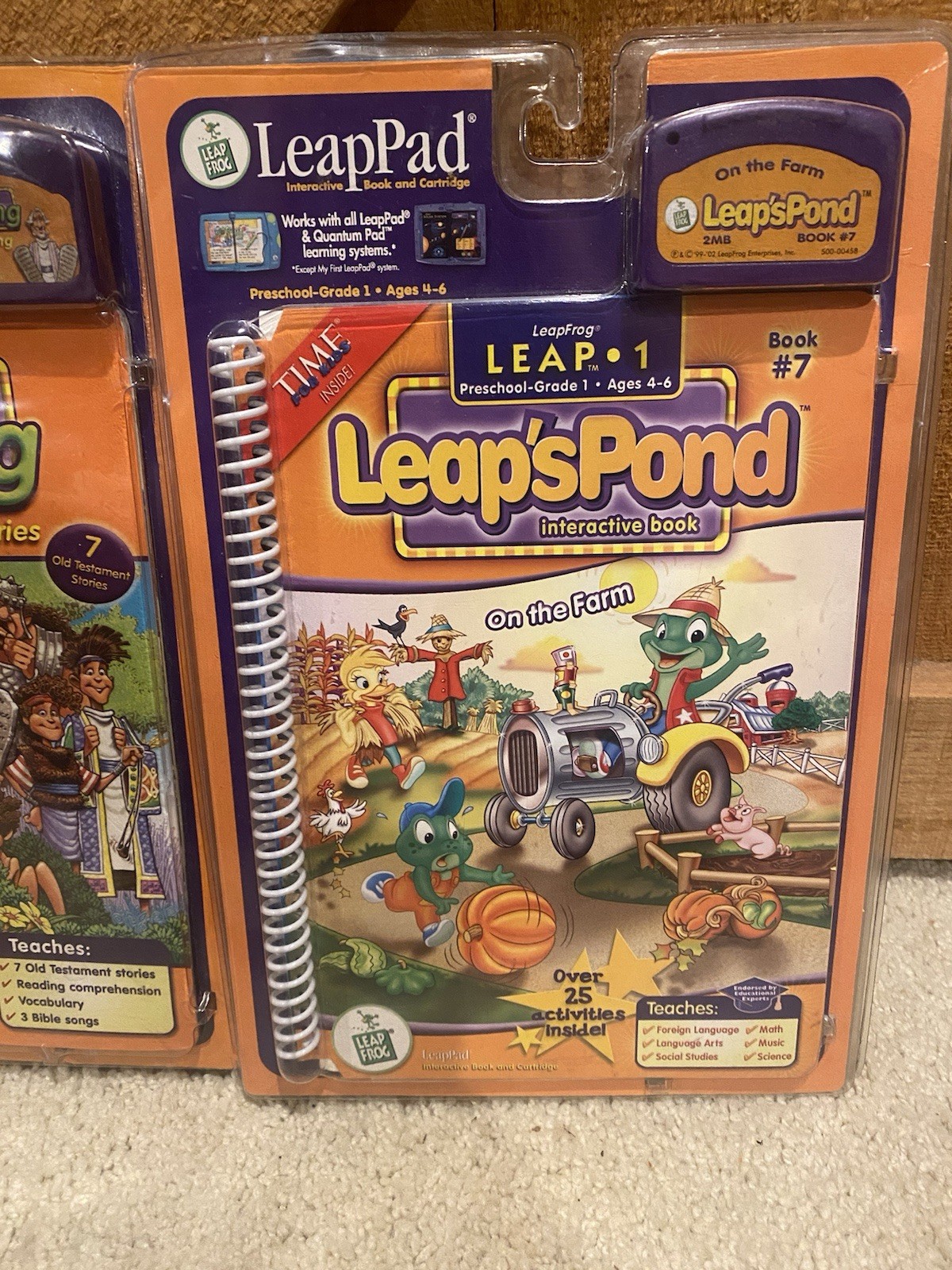 Pair Of LeapFrog Leap 1 Reading Bible Stories Old Testament On The Farm