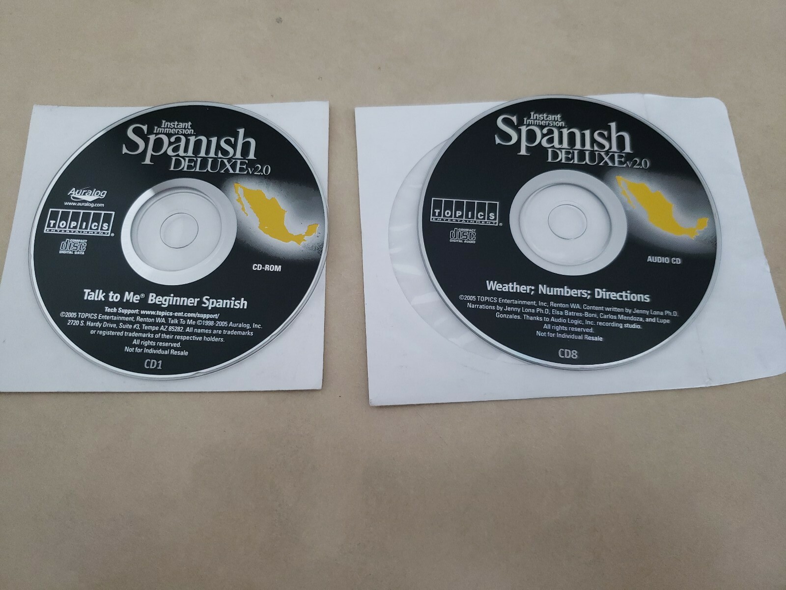 Spanish Deluxe v2.0 2 Disc – Instant Immersion – PC Rom “Talk to me” CD WEATHER