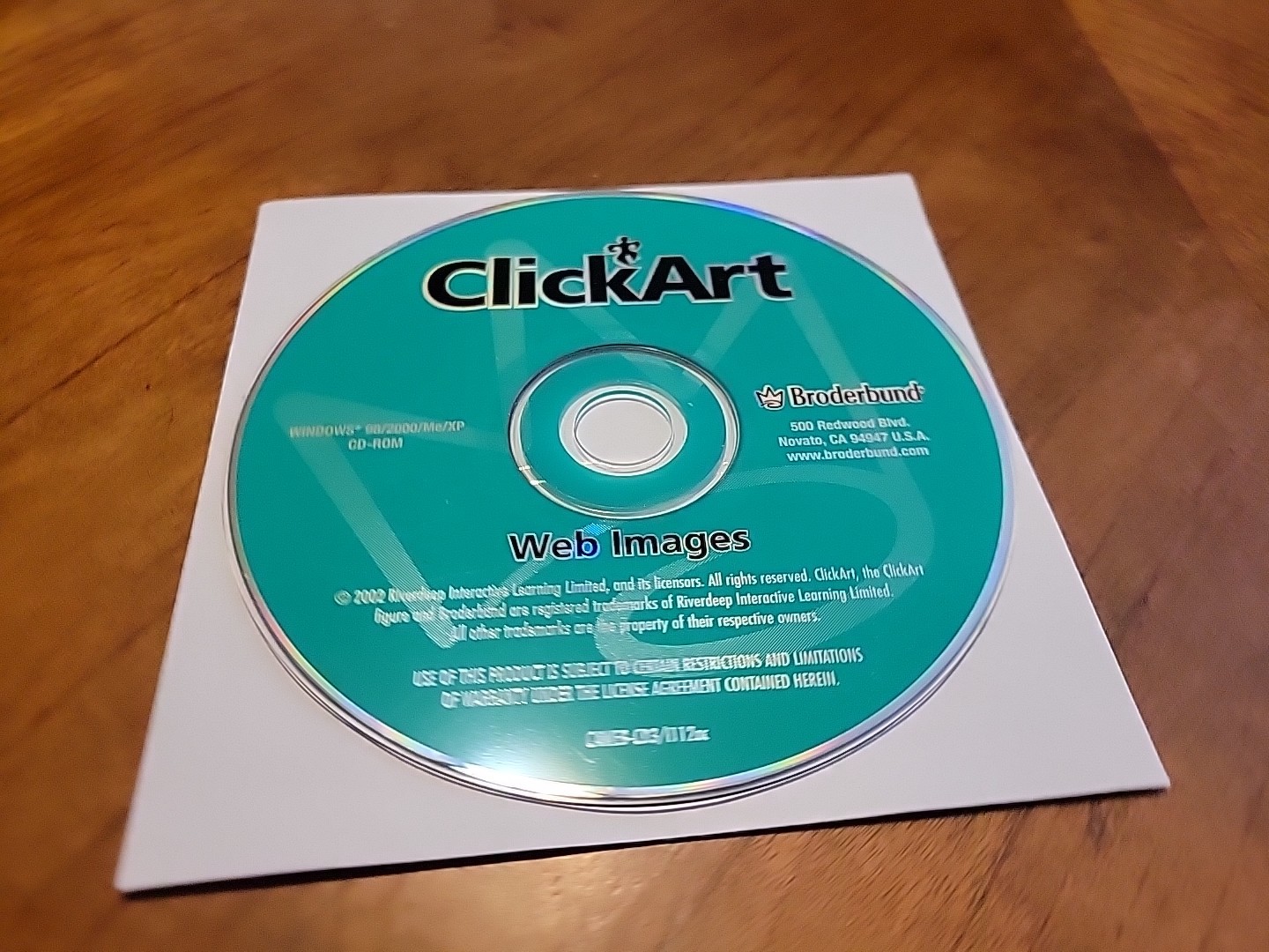 2002 Broderbund Windows ClickArt Web Images – PC CD-ROM Replacement Loose Disc
