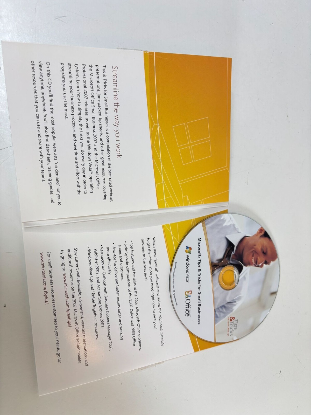 Microsoft Tips & Tricks For Small Businesses CD-ROM Windows Vista Office 2007