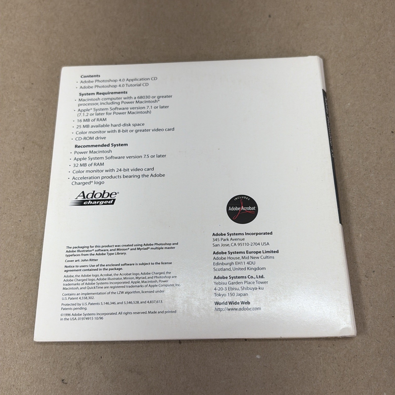 Adobe Photoshop 4.0 for Macintosh 2 CD Disc Set with Serial READ