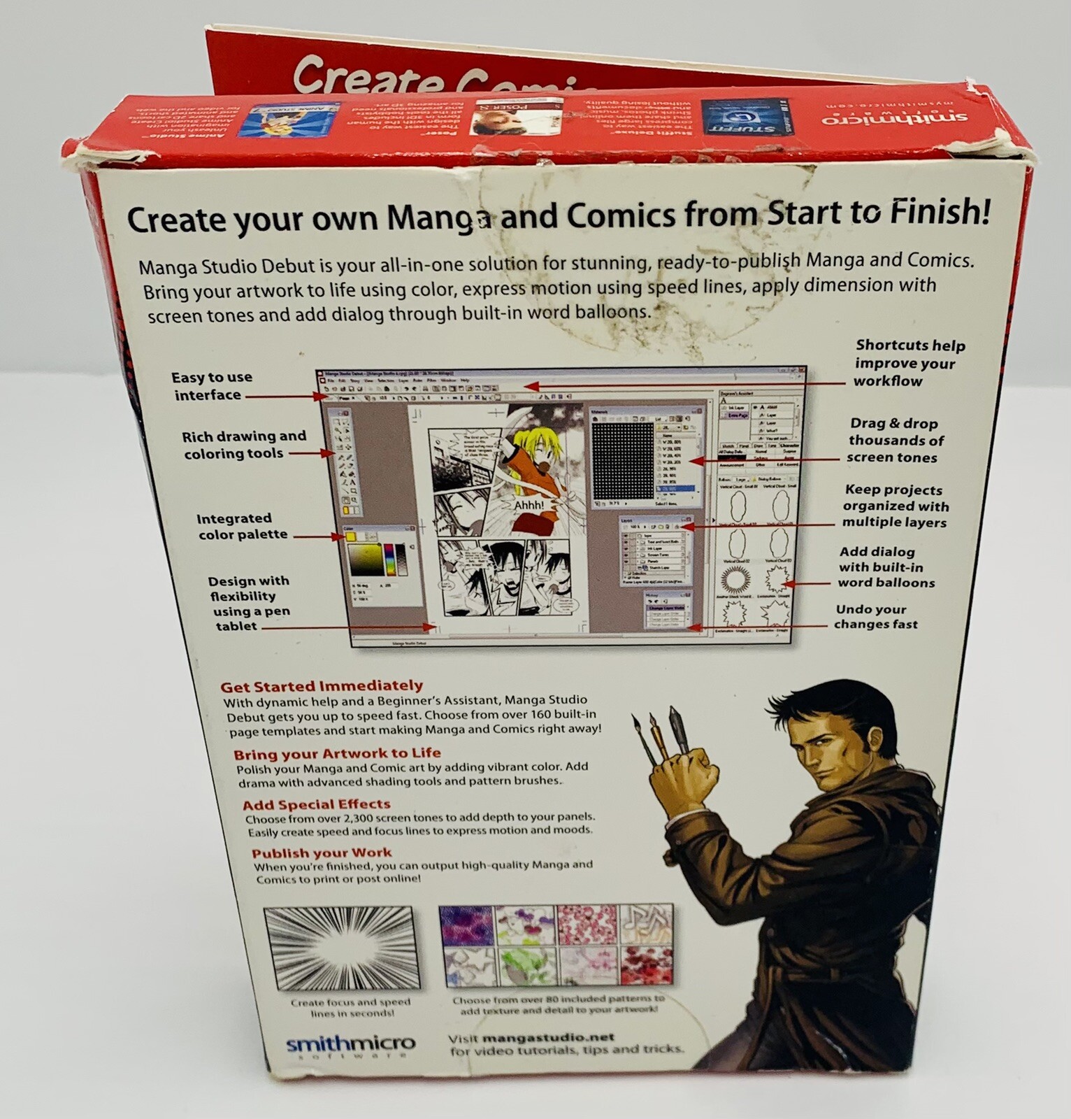 Manga Studio Debut 4 COMPLETE PC & Mac Anime Comic Graphic Novel Cartoon Creator