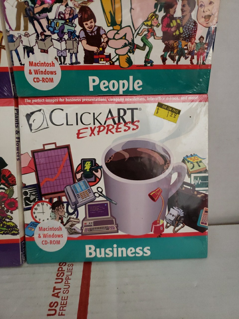 Lot Of 4 Click Art Express Food Business Music & Flowers – Sealed New Rare #177
