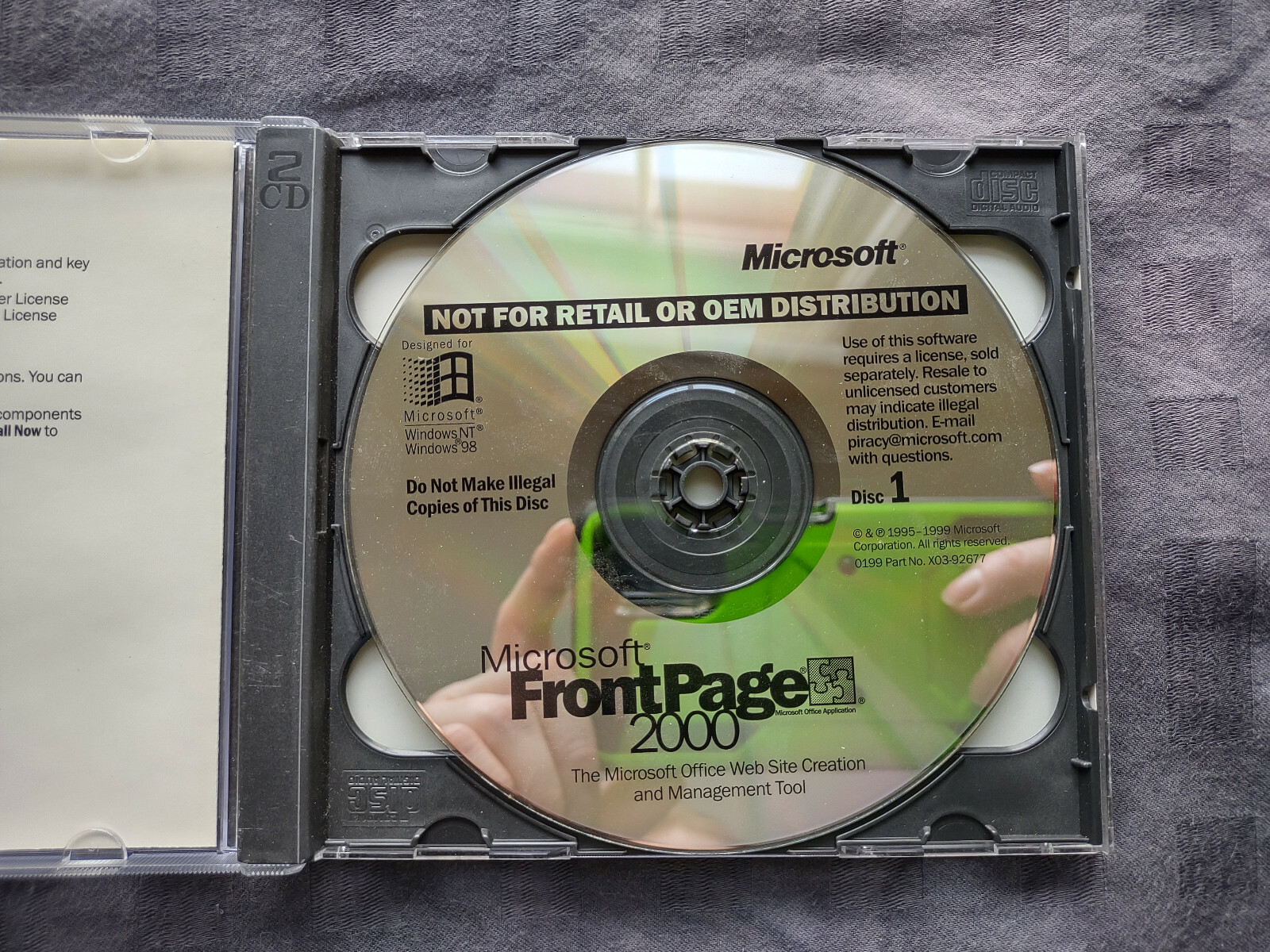 Microsoft Frontpage 2000 – Not for Retail Version Vintage Software for Windows