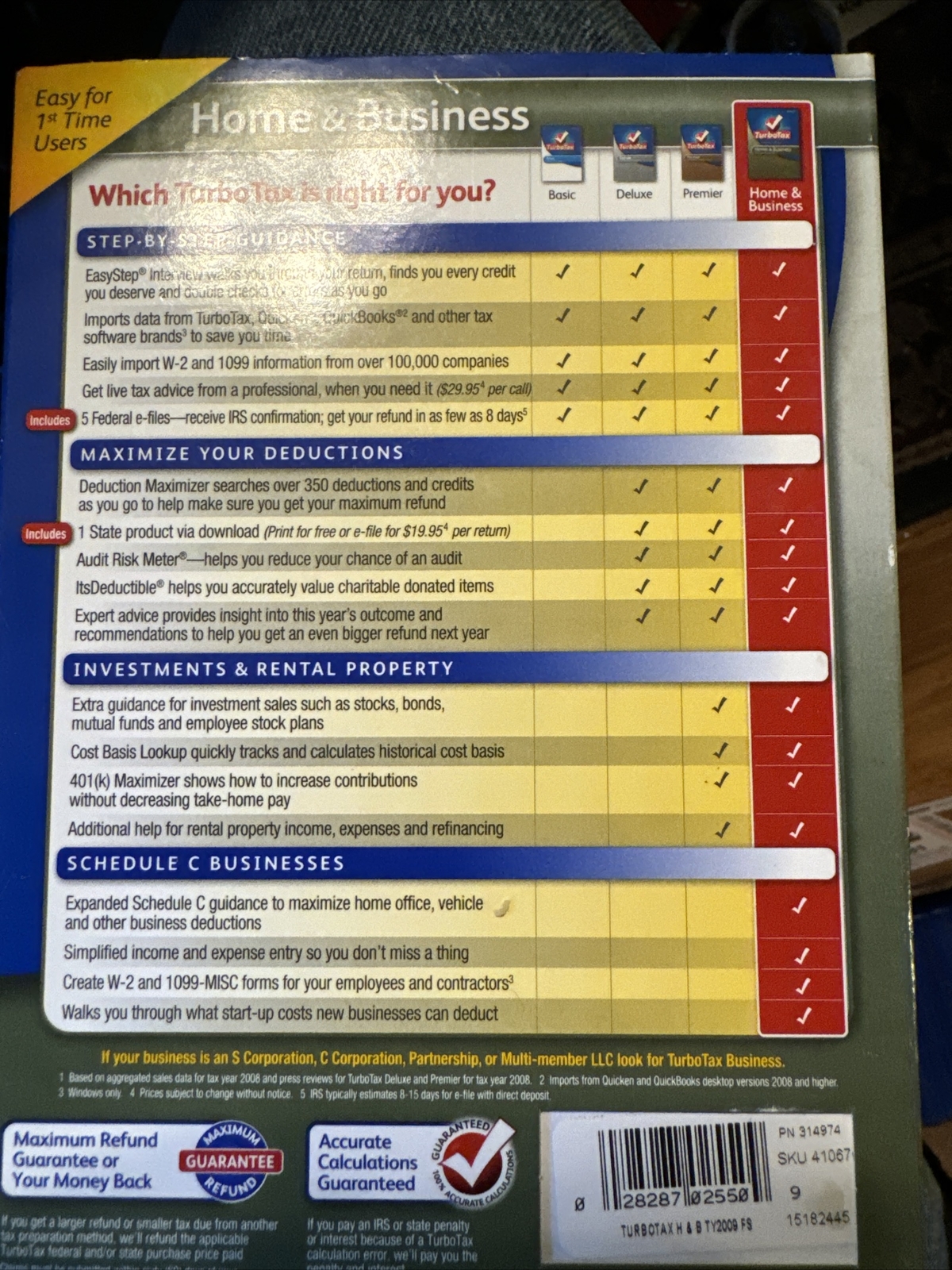 Intuit TurboTax Home & Business Federal + eFile + State 2009 for PC, Mac