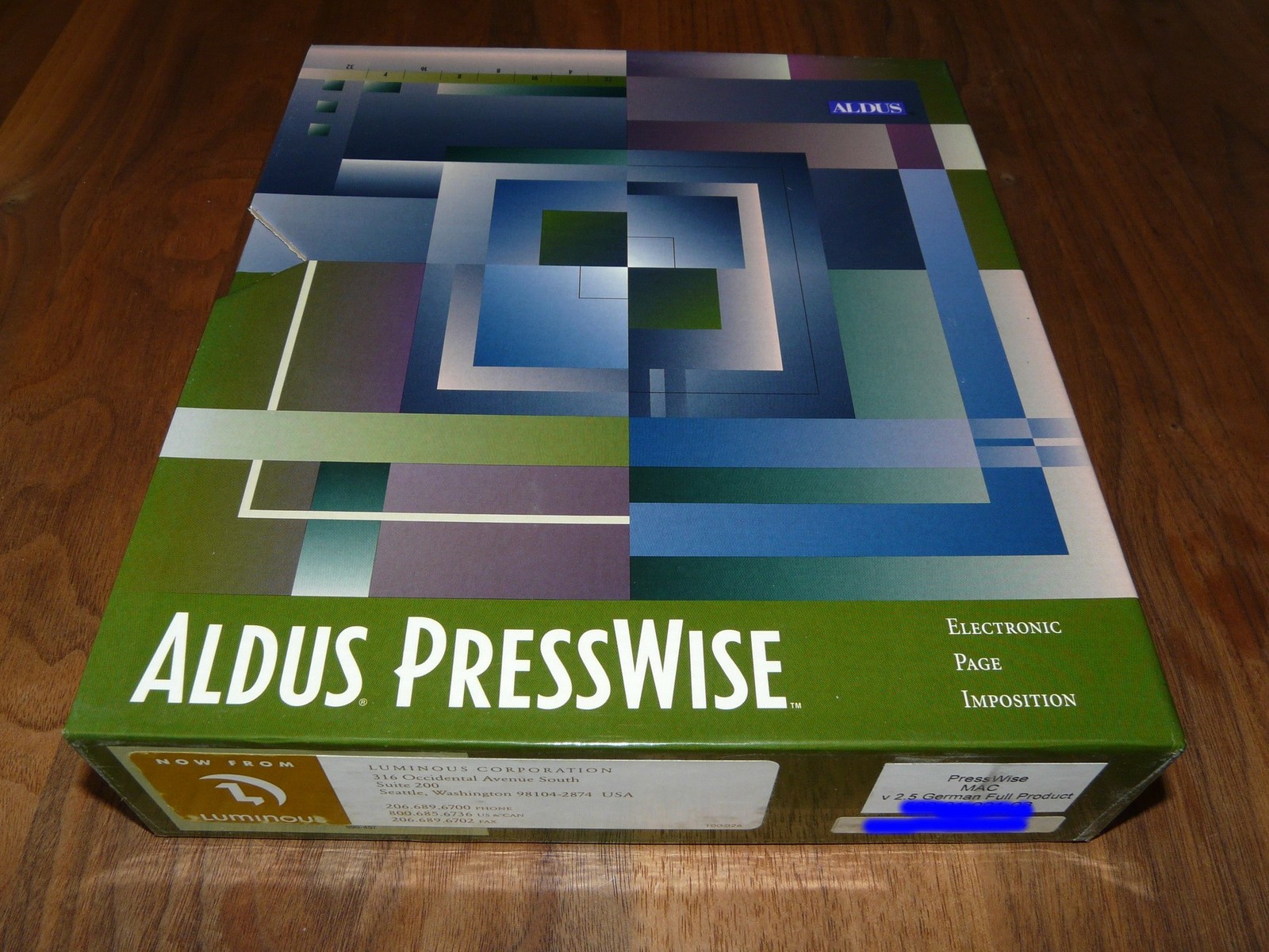 Aldus PressWise 2.5 for MAC German Version with Dongle, Rarity