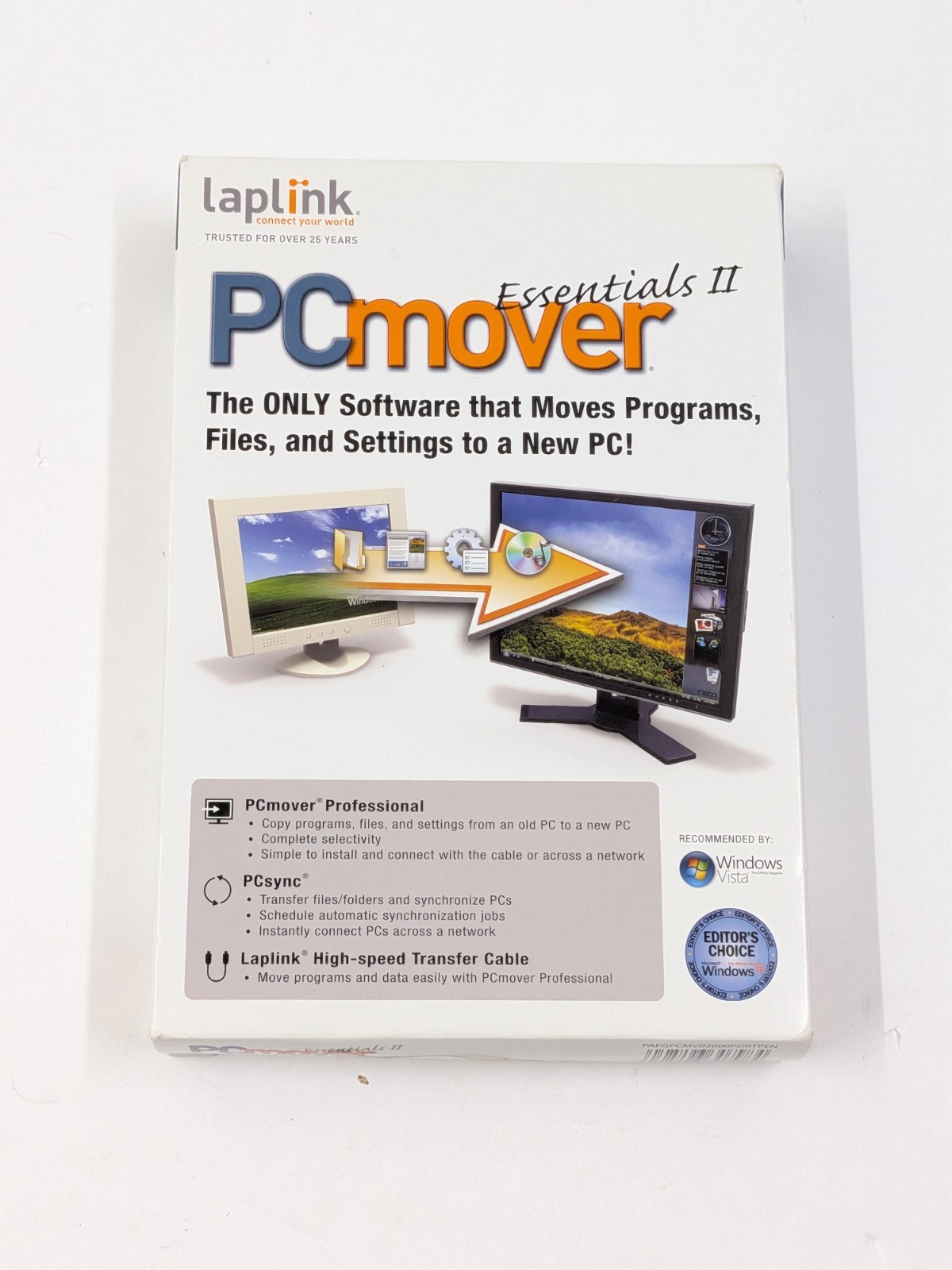 NEW Laplink PC Mover Essentials (CD, Transfer Cable, Quick Start Guide) PCmover