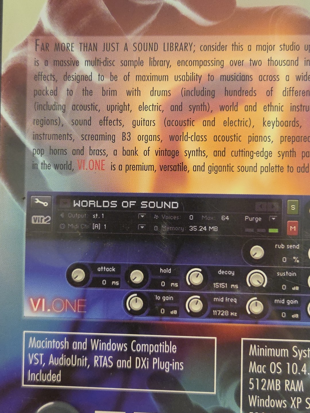 Big Fish Audio VI.ONE Virtual Instrument Software EUC 3 Disc Set Rare