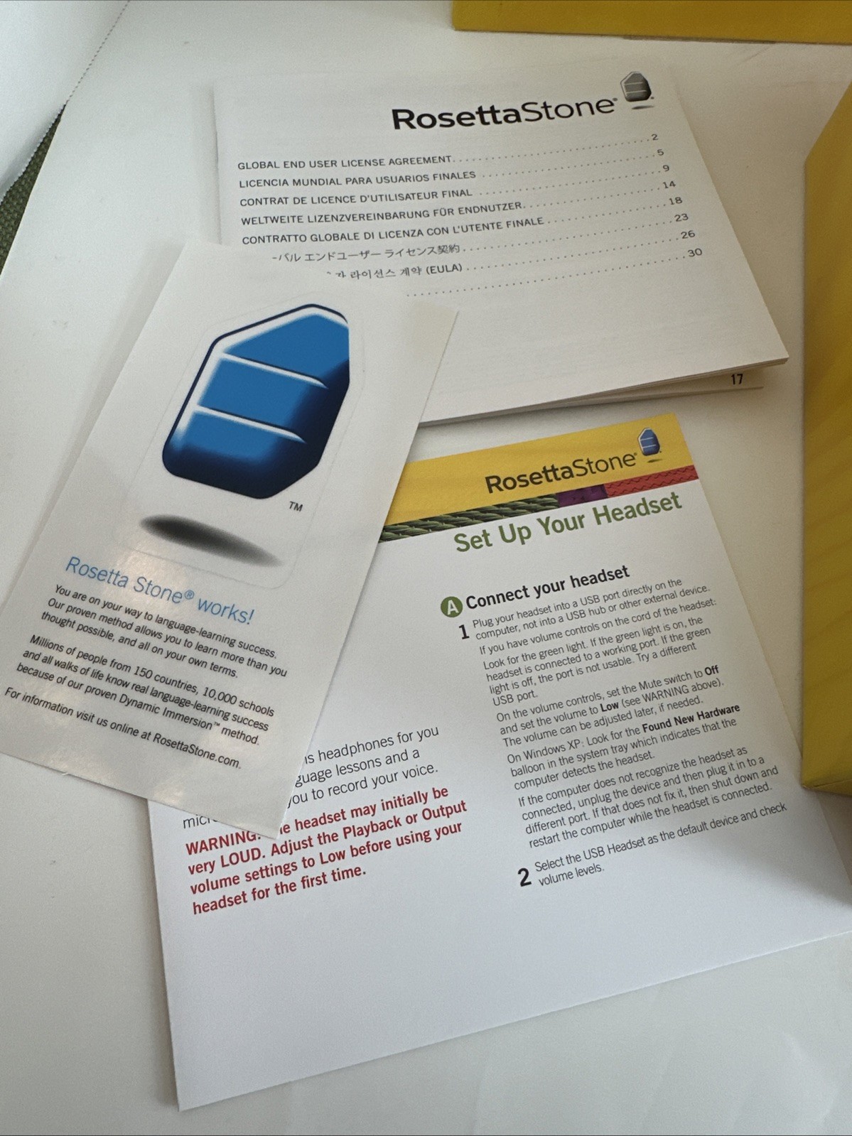 Rosetta Stone Version 3 Level 1 Chinese Mandarin WIN/MAC CD-ROM Unused Headphon