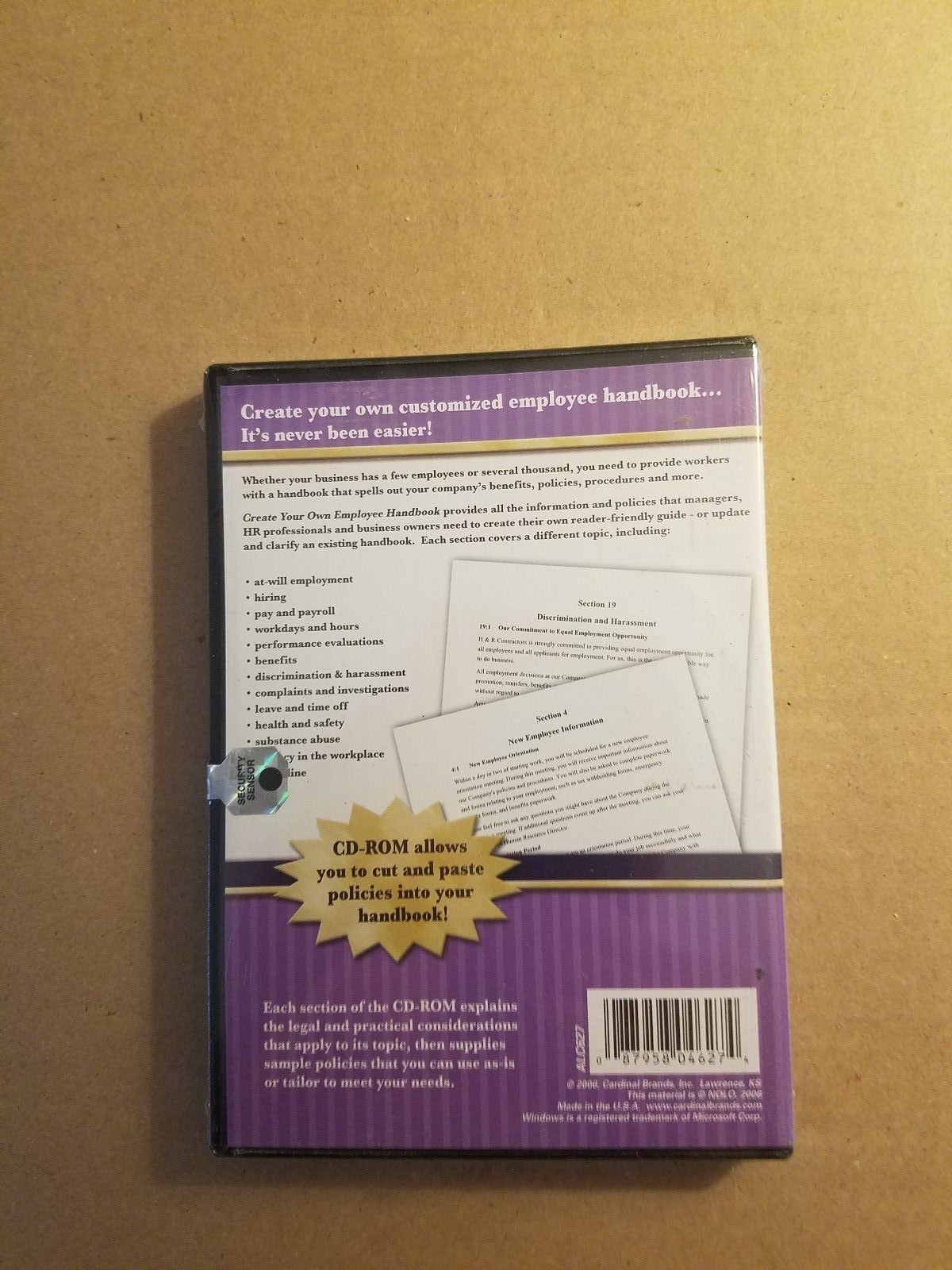 Adams Create Your Own Employee Handbook CD – Brand NEW