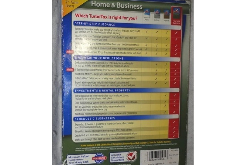 Intuit TURBO TAX 2009 HOME & BUSINESS FEDERAL & STATE RETURNS Turbotax + E-File
