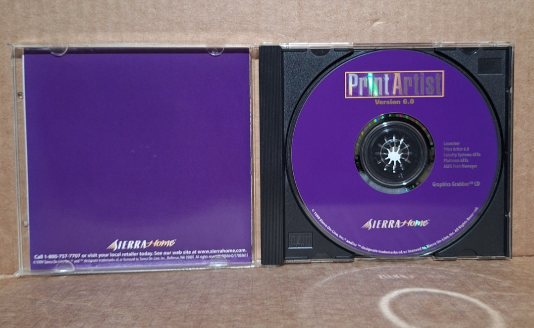 Print Artist (PC, 1999) – Version 6.0, Sierra Home – CIB, Tested