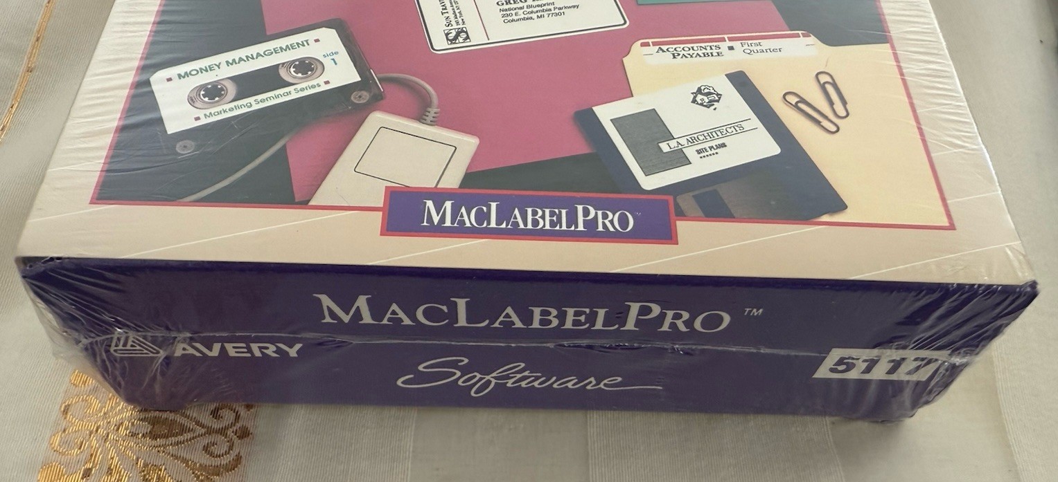 Avery Software MacLabelPro 5117 for Macintosh 3.5 Discs New in Box 1993