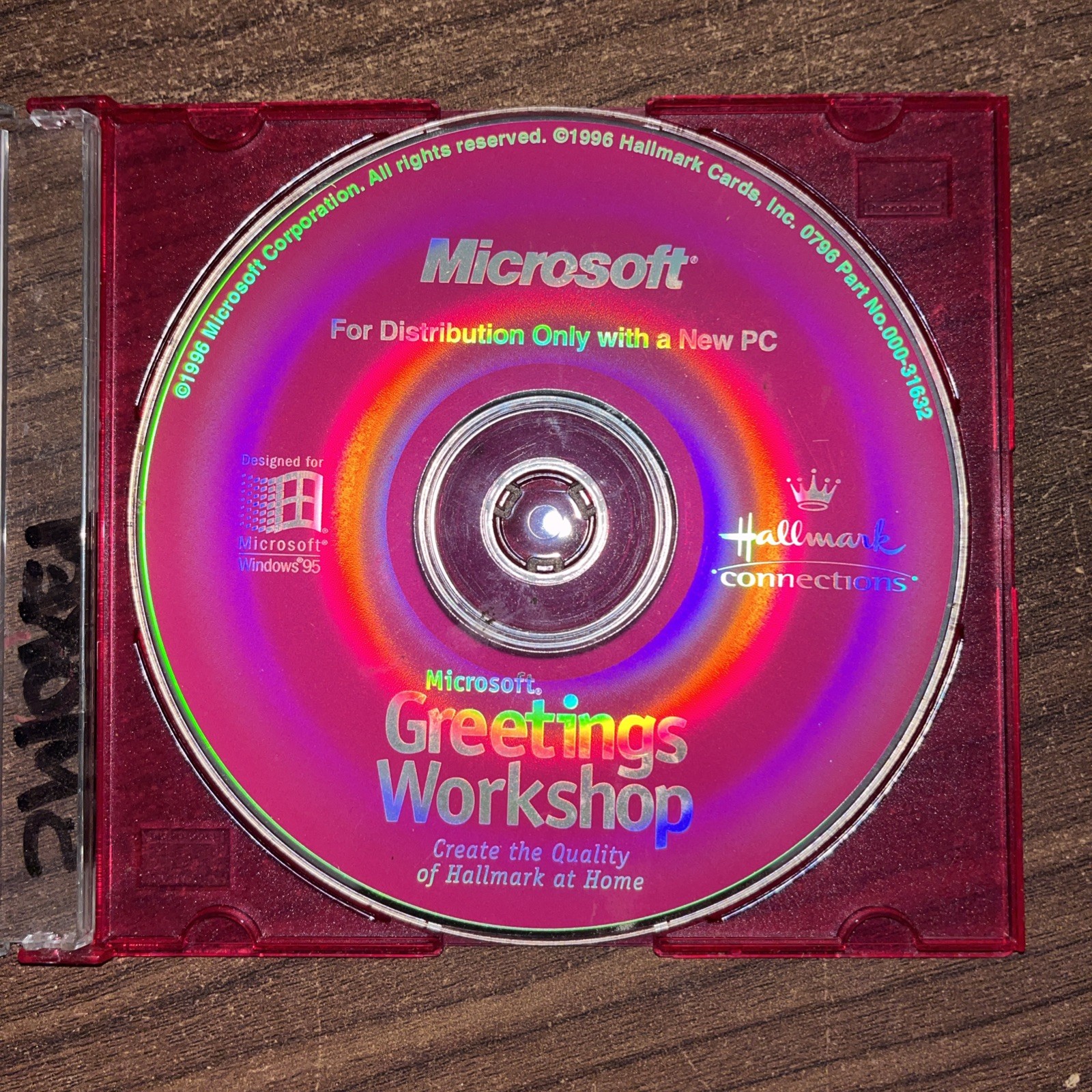 Microsoft Greetings Workshop Hallmark Quality CD Software (1996) Windows 95