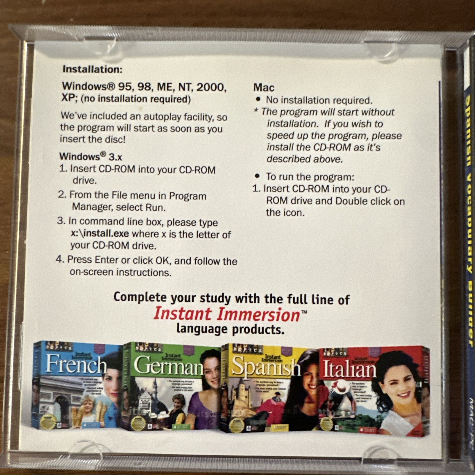 SNAP! Spanish Vocabulary Builder Digital Platform Windows 95 , MAC/ PC!!