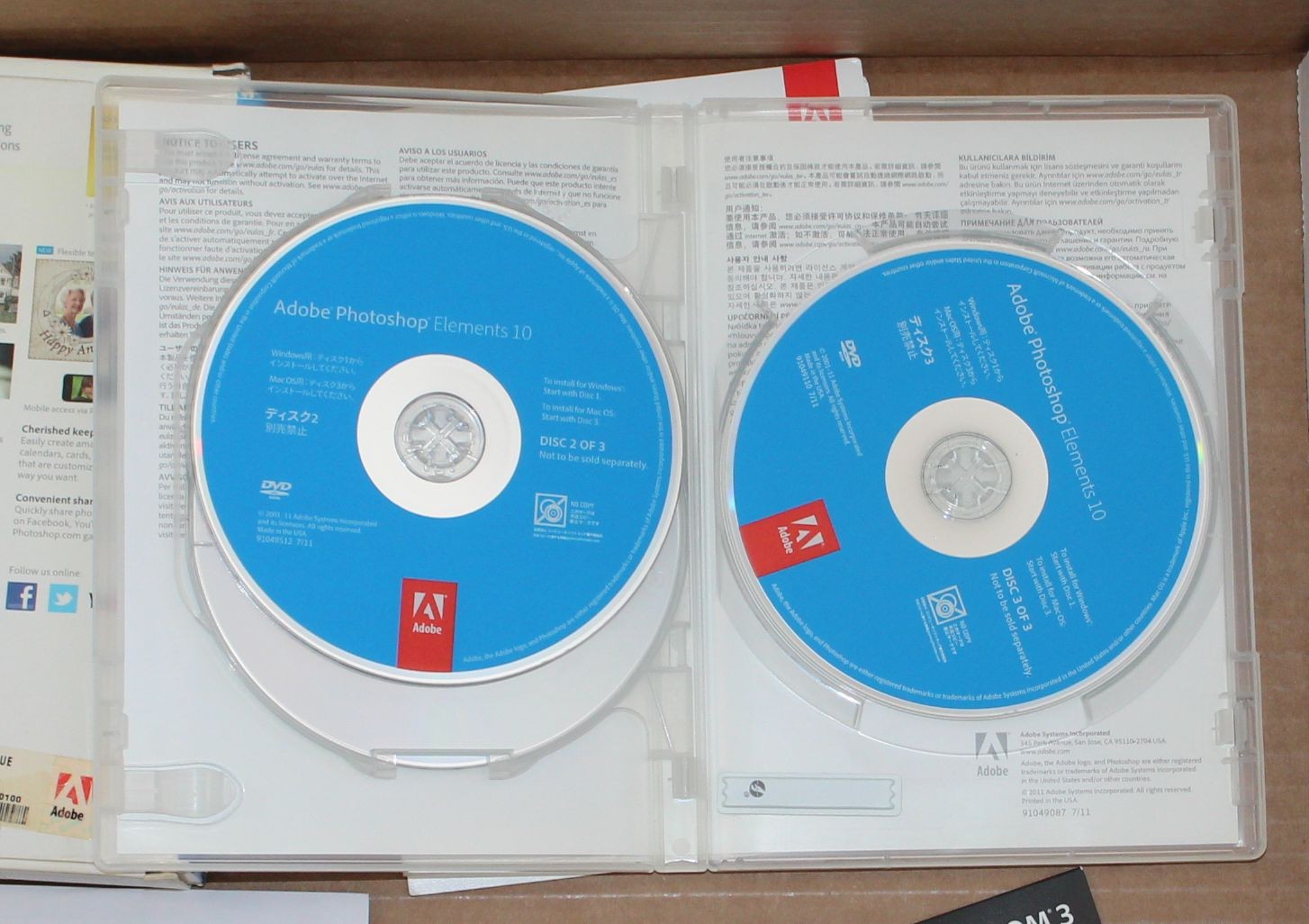Adobe Photoshop Elements 10 for PC & Mac with Serial Number – 5 CDs Total