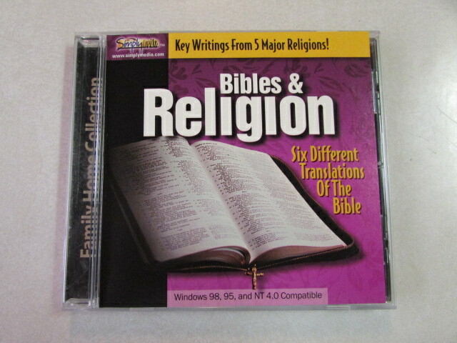 SIMPLY MEDIA BIBLES & RELIGION SIX DIFFERENT TRANSLATIONS OF THE BIBLE CD-ROM VG