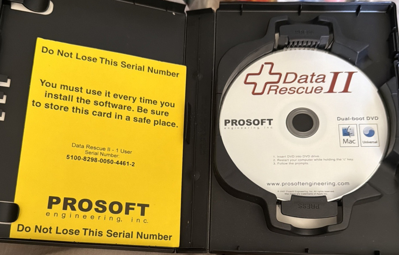 DATA RESCUE II, Emergency Hard Drive Recovery w/Serial Number for Mac