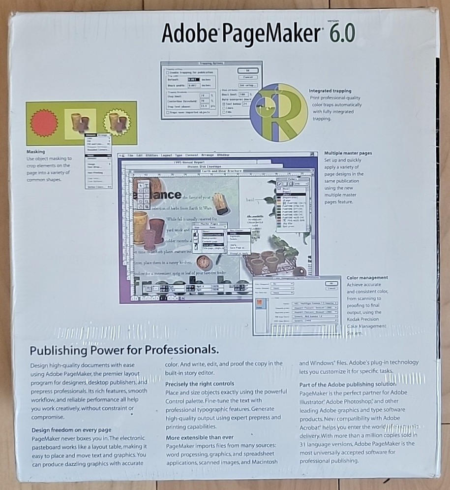 Adobe PageMaker 6.0 For Macintosh Software – NEW Factory Sealed READ