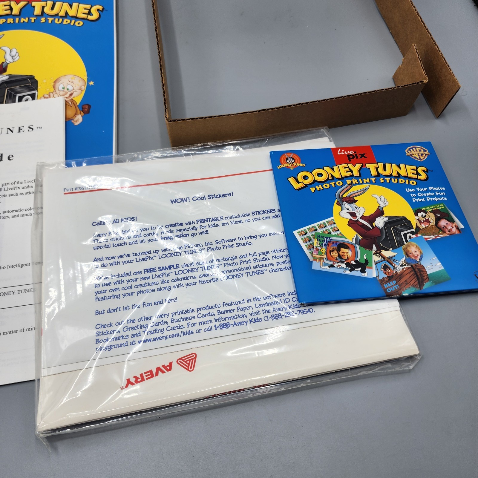 Vtg Looney Tunes Photo Print Studio 1998 PC Computer Software Warner Bros CIB