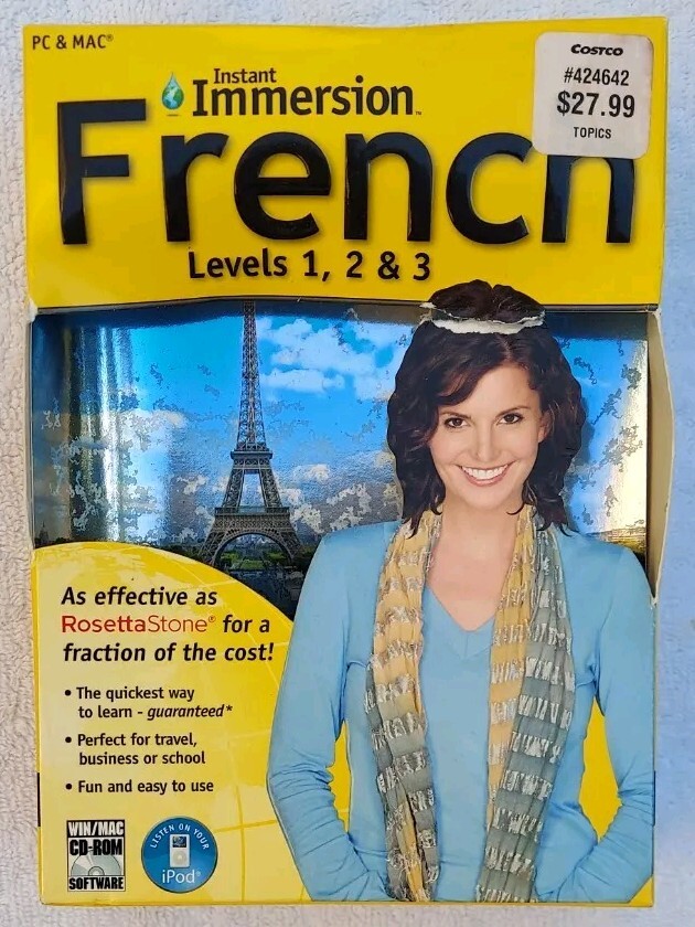 Instant Immersion French Levels 1, 2 & 3 for PC, Mac compare to Rosetta Stone