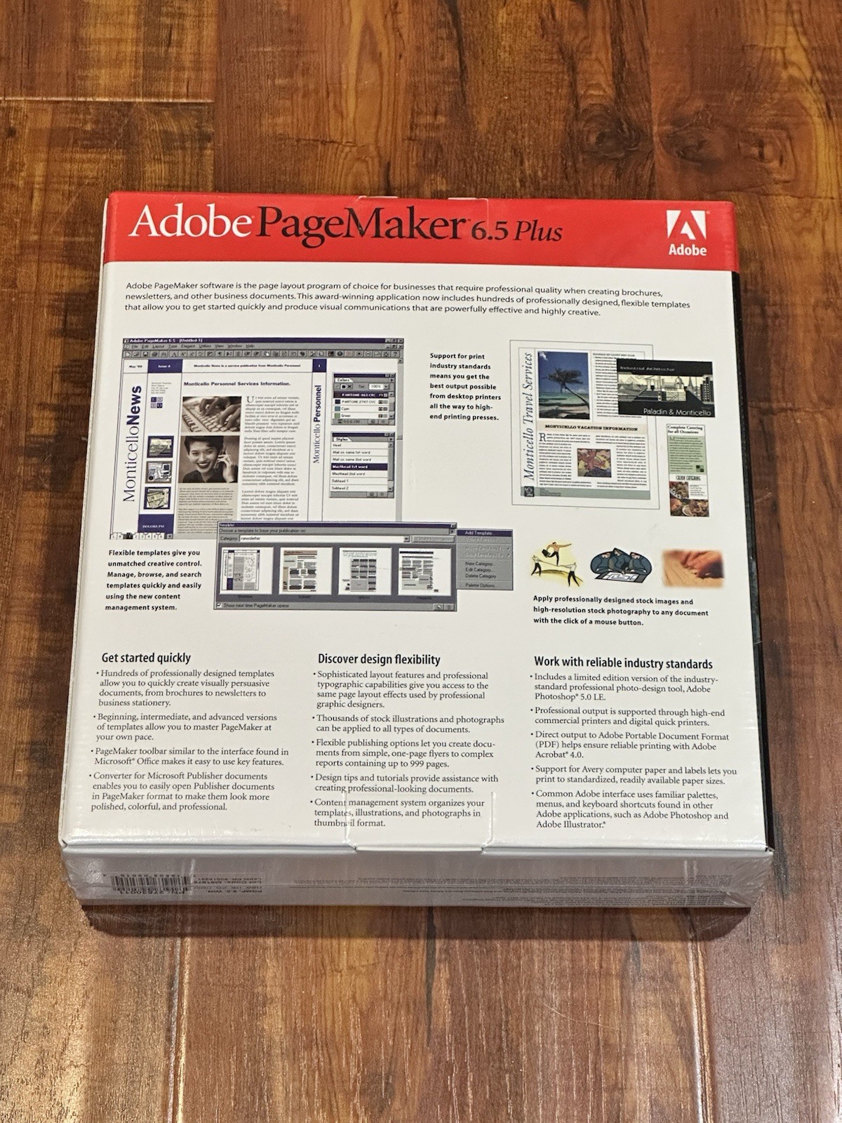 Vintage 1999 Adobe PageMaker 6.5 Plus Upgrade for Windows – New & Sealed!