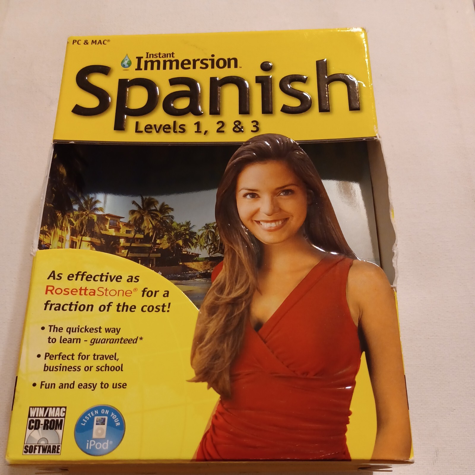 INSTANT IMMERSION Spanish Levels 1,2,&3, PC & MAC, CD-ROM Software, VERY GOOD