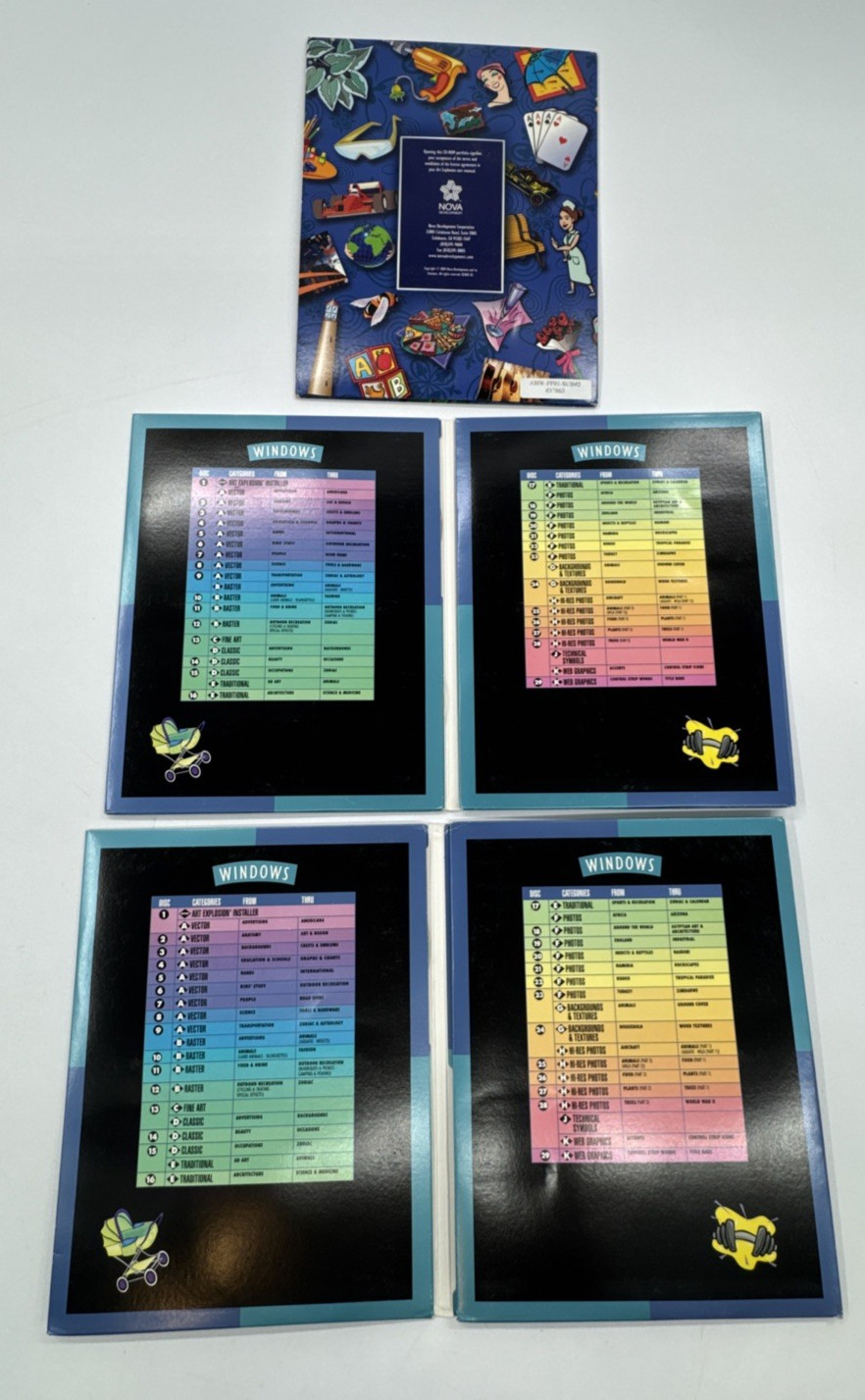 NOVA Art Explosion 600,000 Images Clip Art Software CD-Roms LOT for Windows